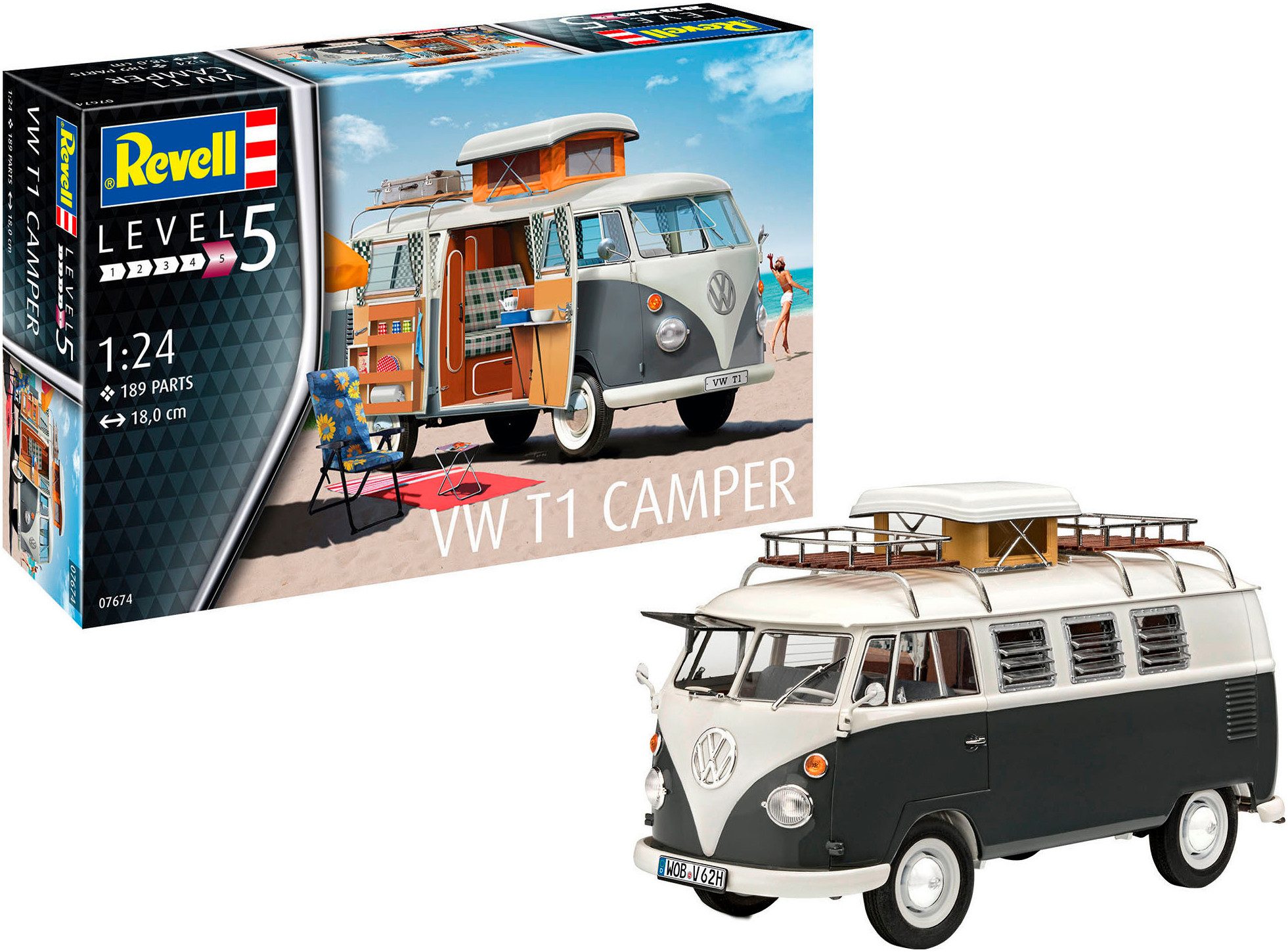 Revell® Modellbausatz VW T1 Camper, Made in Europe