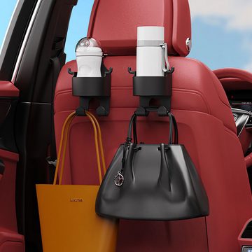 DOPWii Auto-Rückenlehnentasche 2pcs/4pcs multifunktionale Auto Sitzrückenlehne Haken (2-tlg), Auto Rücksitz Kopfstütze Becherhalter, Handy-Halter mit Haken