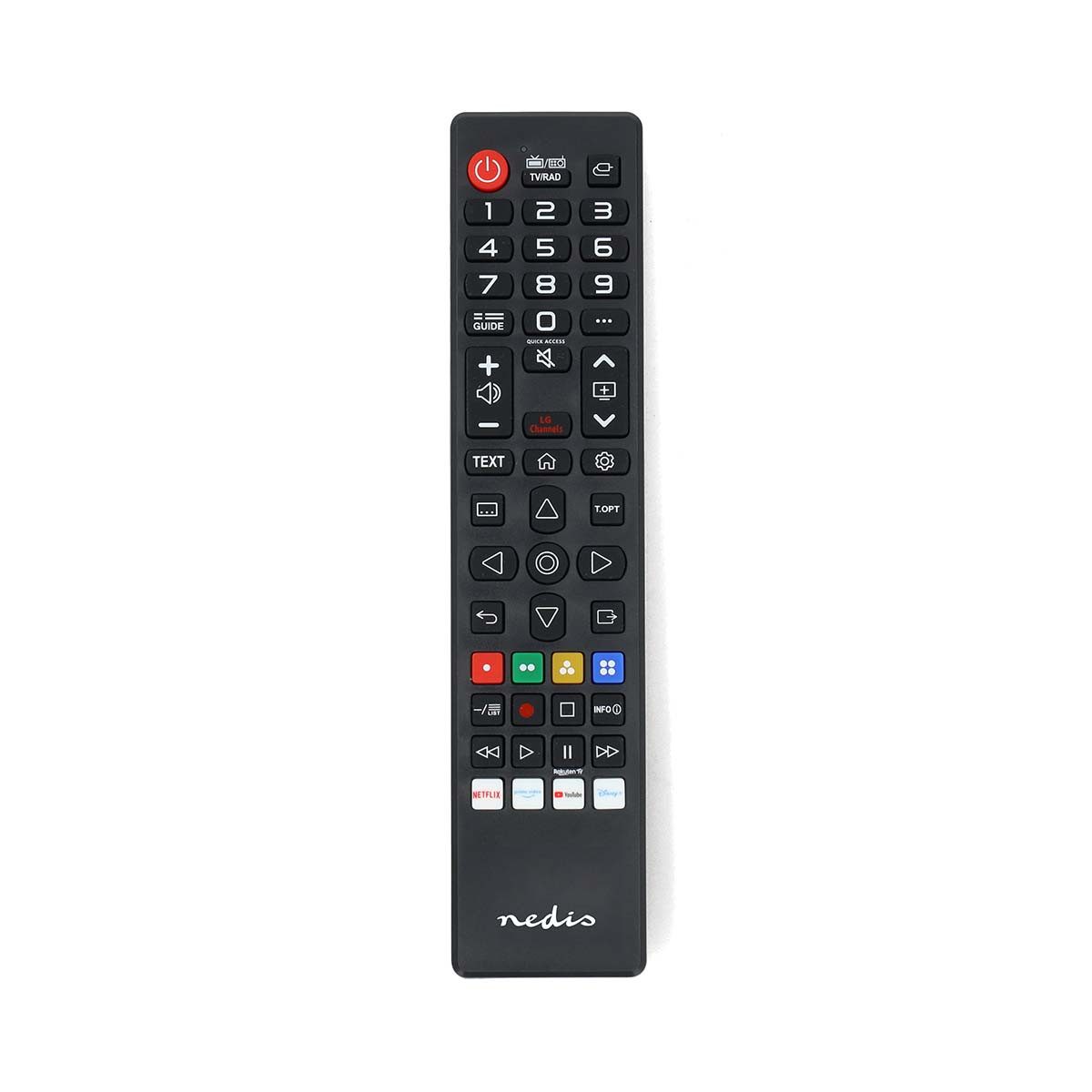 Nedis TVRC45LGBK Universal-Fernbedienung (alle lg tvs, sofort nutzbar, shortcuts zu top streaming apps)