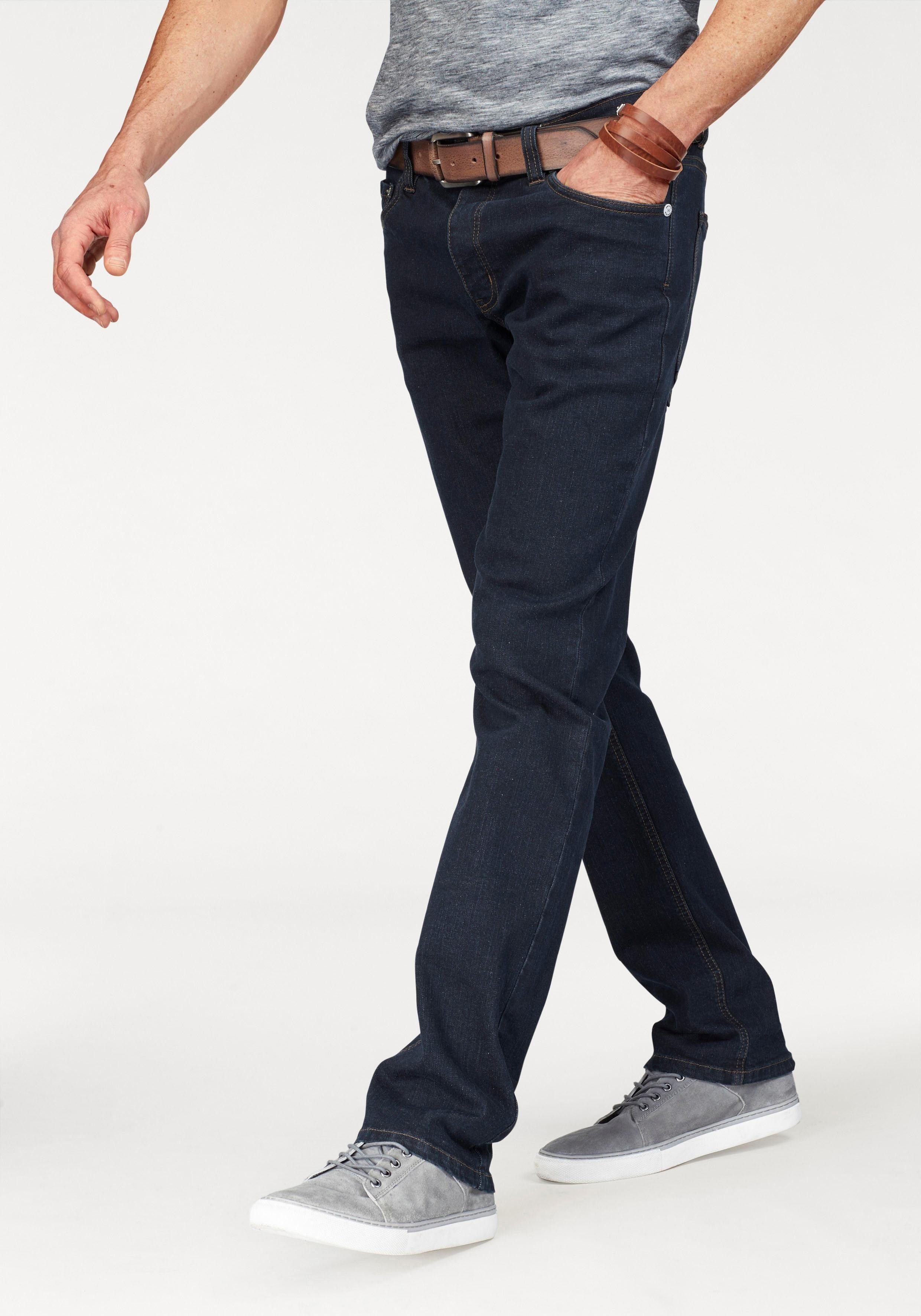 darkblue Straight-Jeans Knopfleiste John mit Devin