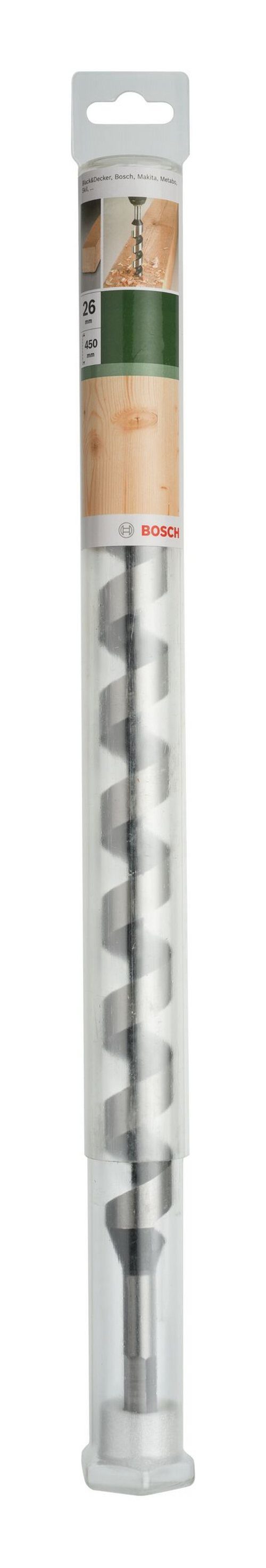 BOSCH Holzbohrer, Holzschlangenbohrer, Sechskant, 26 x 450 mm