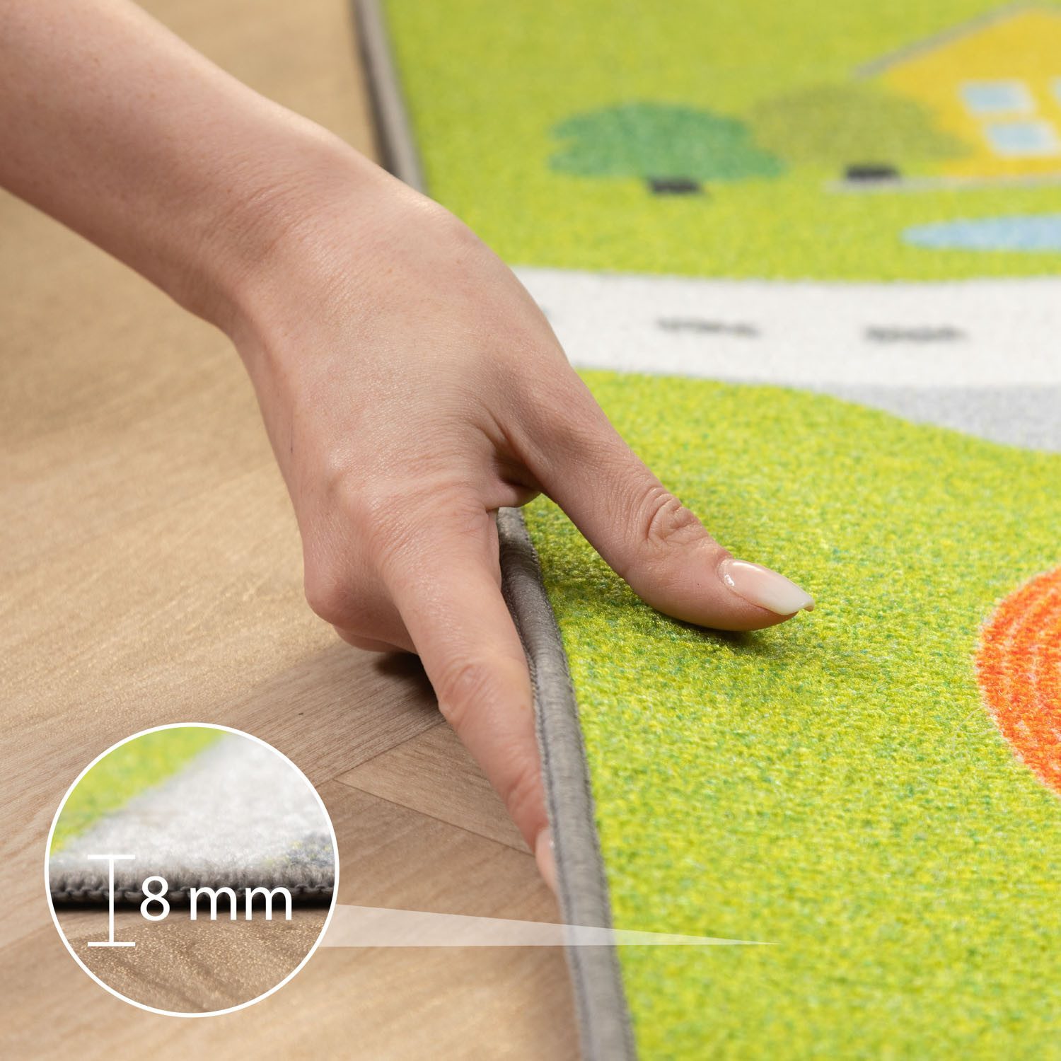 SIMPEX24 Teppich Spielstraße Design, Rechteckig, Höhe: 7 mm, Kinderteppich Straßenteppich Teppich Kinderzimmer Rutschfest Waschbar