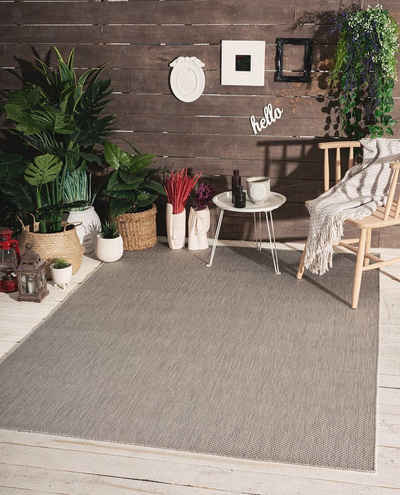 Teppich Teppich Mistra - robuster Outdoor Teppich, the carpet, Rechteck, Wetterfest, UV-Beständig, Balkon, Terrasse, Wohnzimmer, Flachgewebe, Indoor