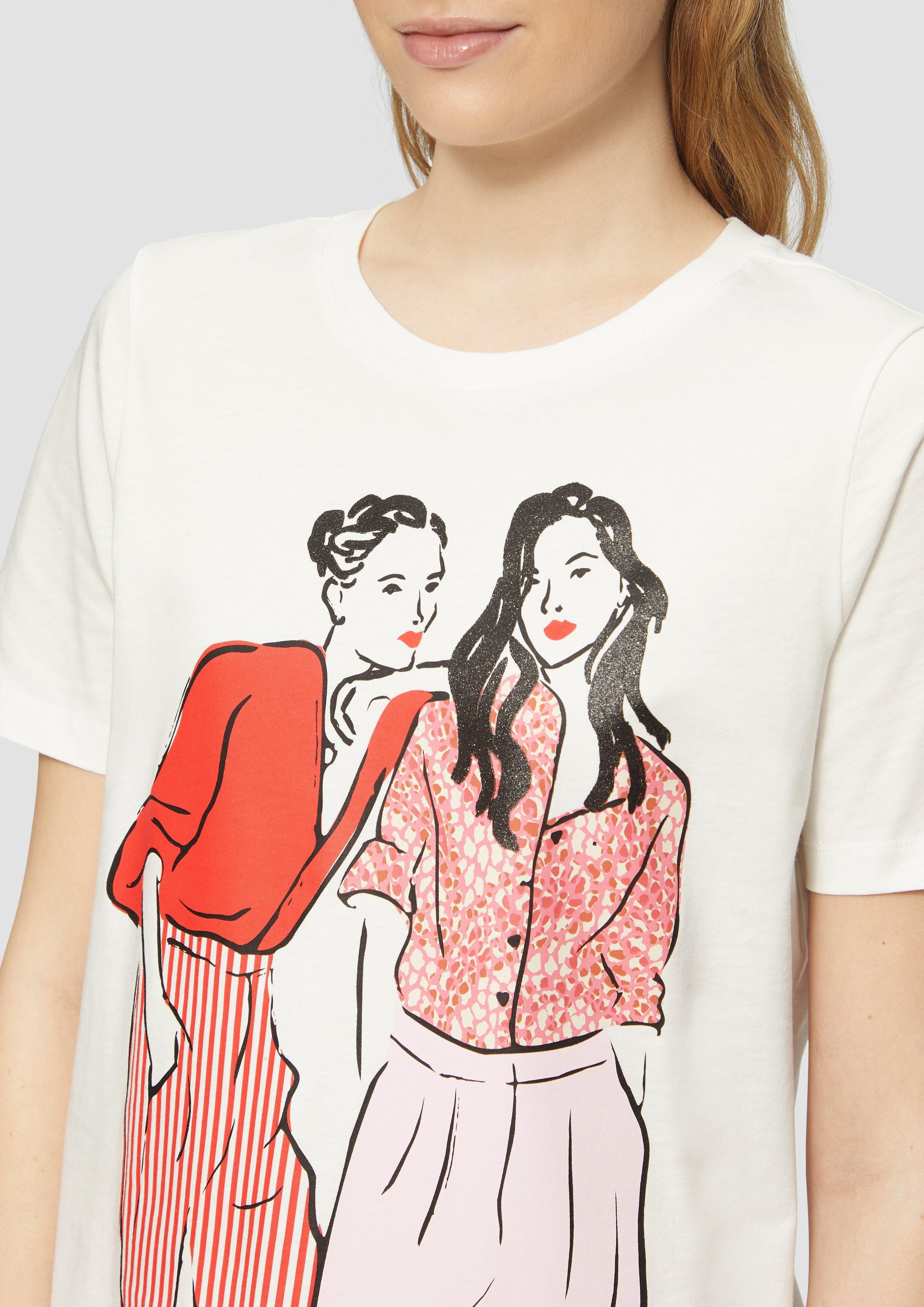 s.Oliver Kurzarmshirt Baumwoll-T-Shirt im Relaxed Fit günstig online kaufen