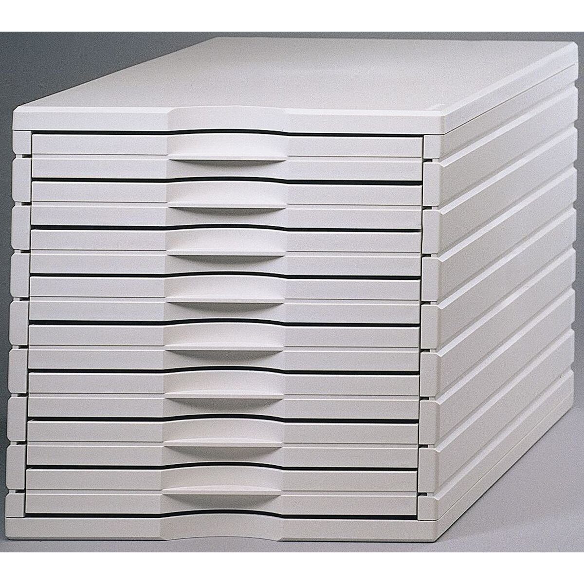 STYRO Organizer Schubladenbox styrotop C4 8 niedere Schubladen geschlossen weiß