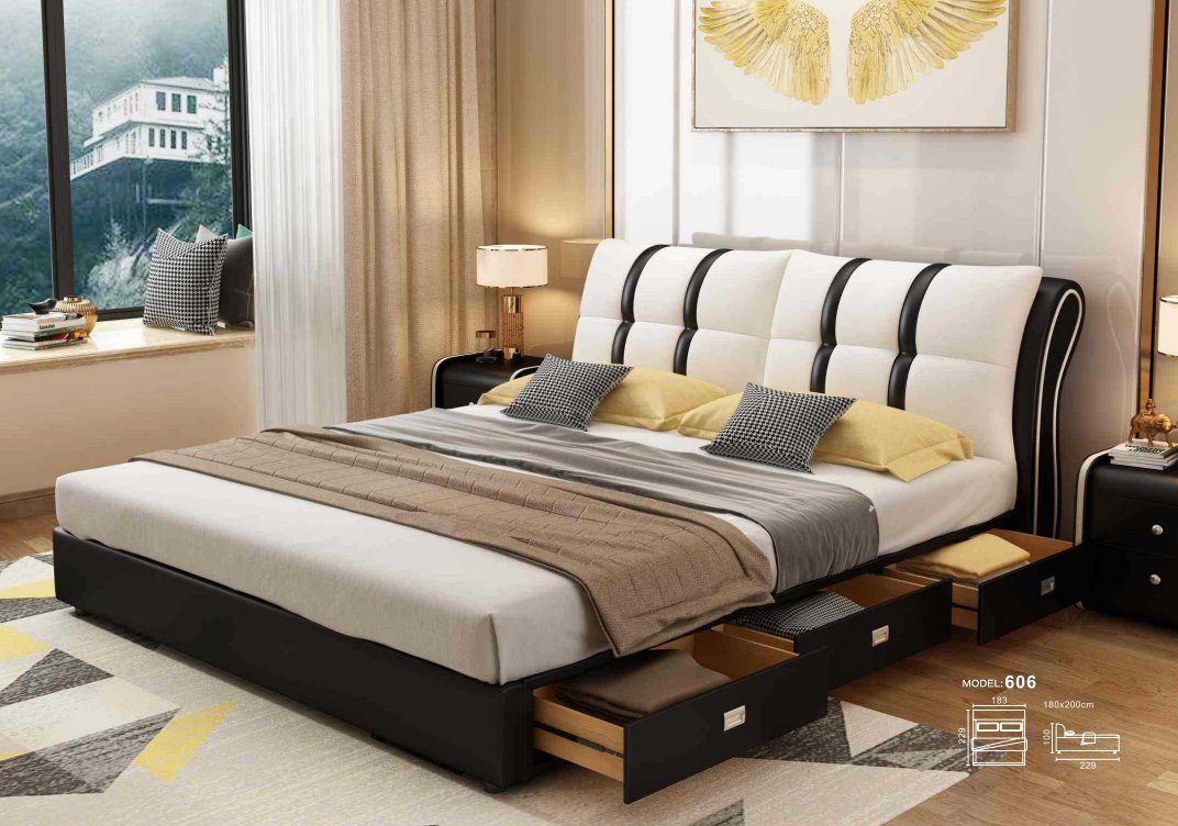 Betten Bett, Designer Luxus Sitz Textil Schlafzimmer Hotel JVmoebel Bett Polster