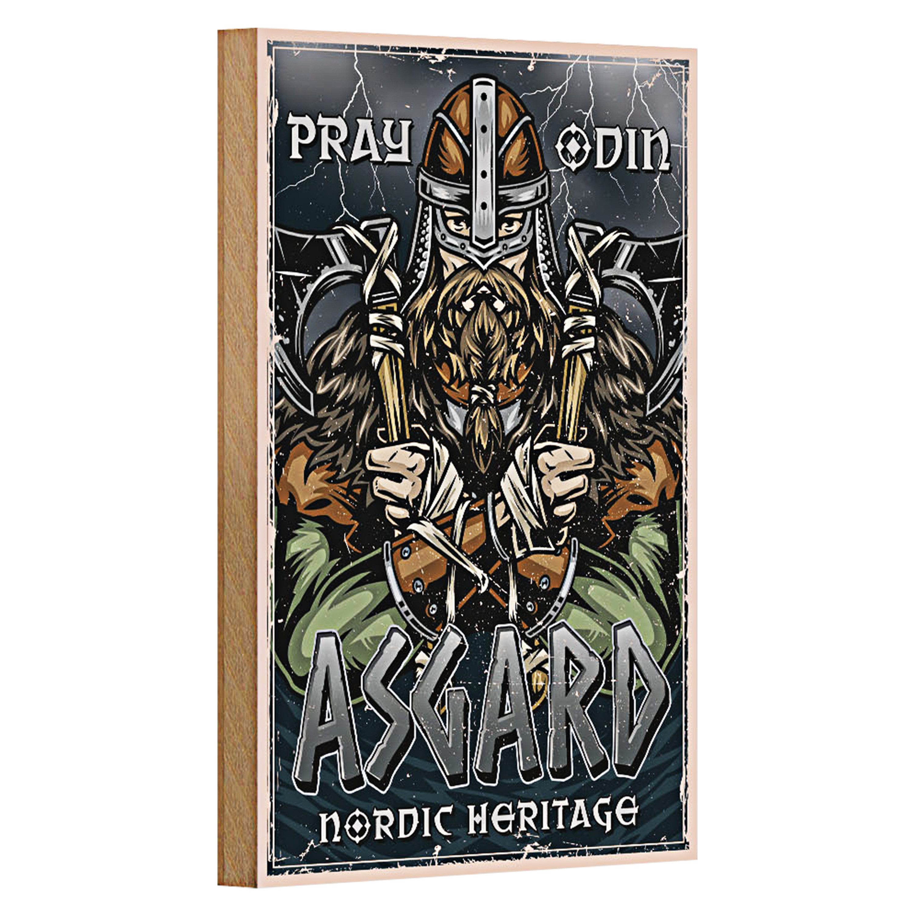 Roomando Holzbild Wikinger 12x18cm Asgard nordic Heritage