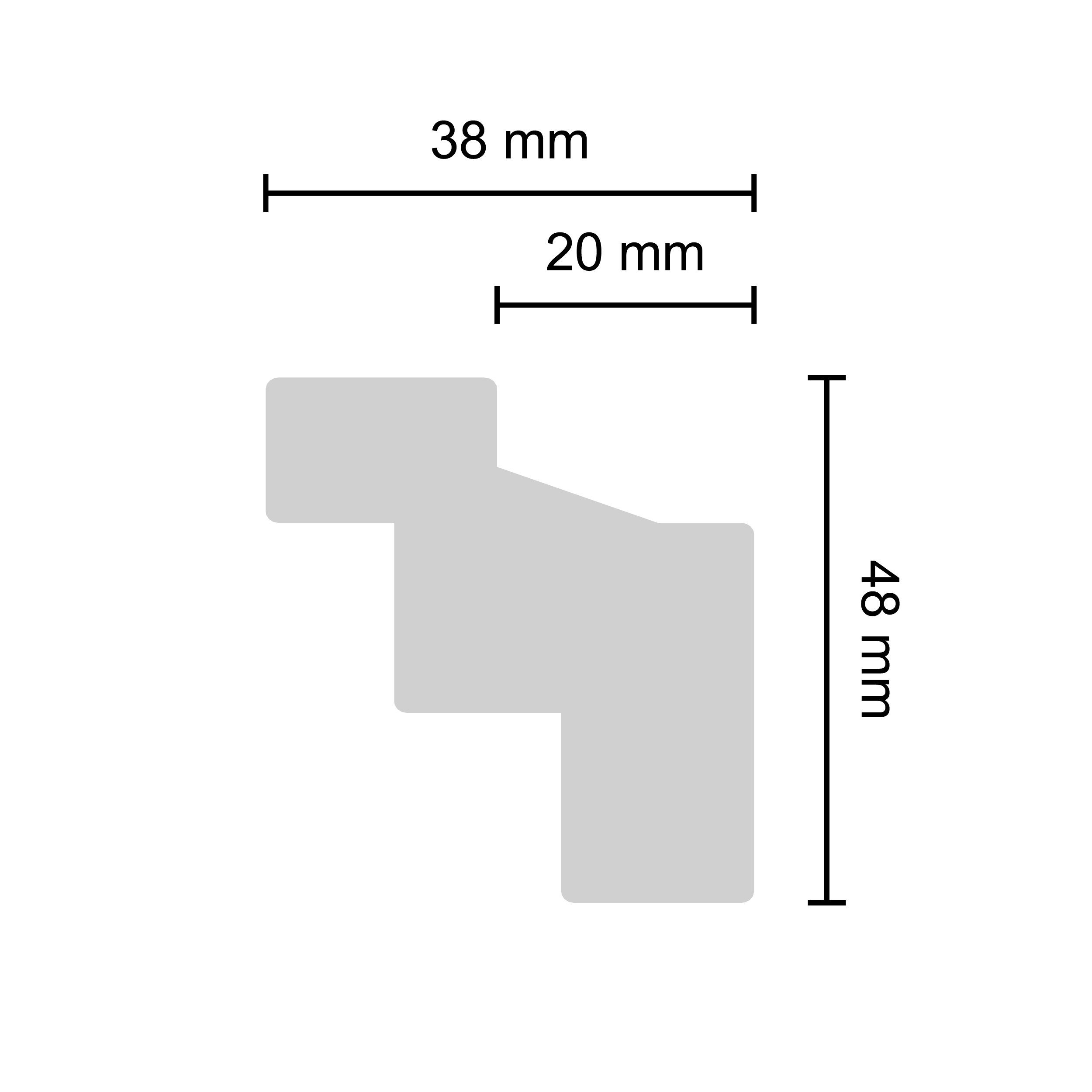 Decosa Zierleiste Decosa Lichtleiste G36 (Kristine), 38 x 48 mm, Länge: 2 m, Kleben, Polystyrol (Styropor), 1-St., Für LED-Stripes zur indirekten Beleuchtung