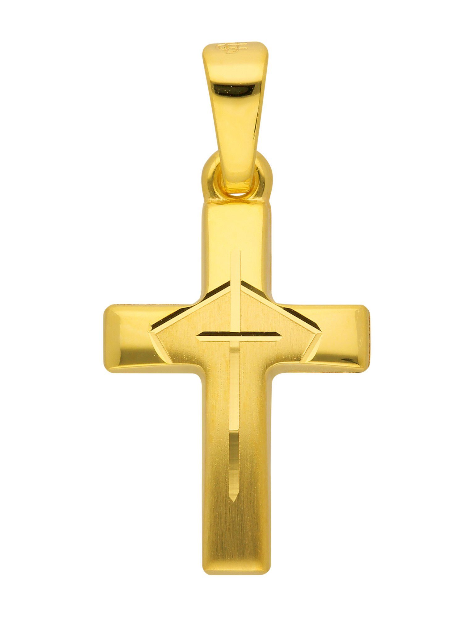 Adelia´s Kettenanhänger 585 Gold Kreuz Anhänger, Goldschmuck für Damen & Herren | Kettenanhänger