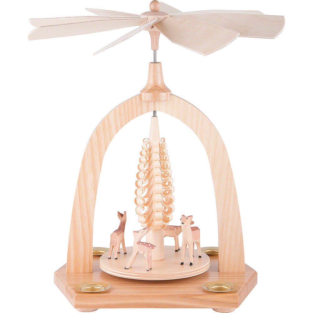 Seiffener Kunsthandwerk Theo Lorenz Weihnachtspyramide 1-stöckige Pyramide Rehe (23cm) von Theo Lorenz Kunsthandwerk