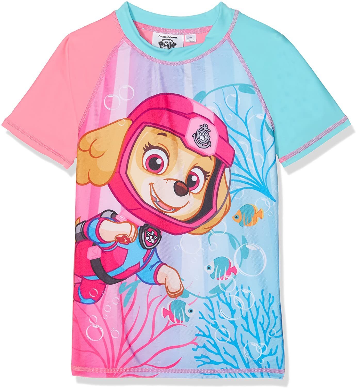 PAW PATROL Bade-Shirt PAW PATROL MÄDCHEN BADESHIRT SCHWIMMSHIRT Oberteil T-Shirt zum Baden UV Schutzfaktor 50 Baby Kleinkind Gr.92
