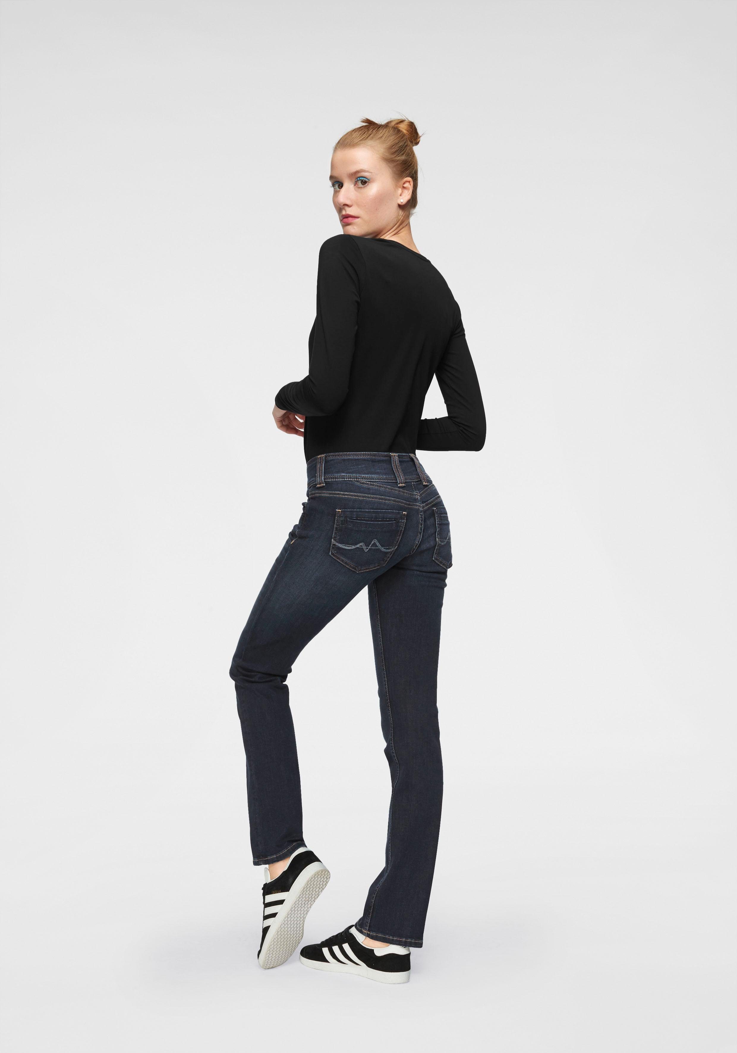 Pepe Jeans Straight-Jeans GEN in Baumwoll-Qualtät mit geradem Bein und Doppel-Knopf-Bund