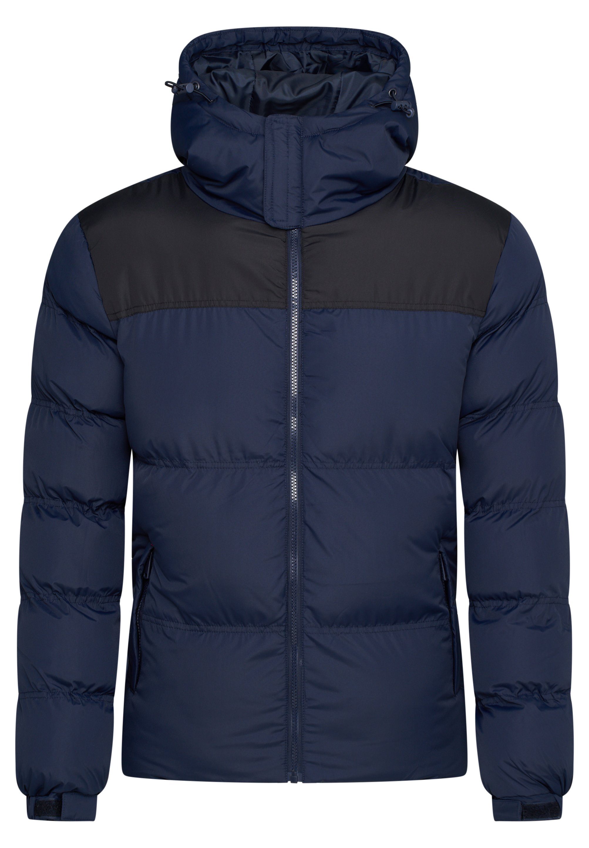 Puffer Panel-Navy S2KRAGERO Kapuze warme mit Winterjacke Jacke Steppjacke SOULSTAR