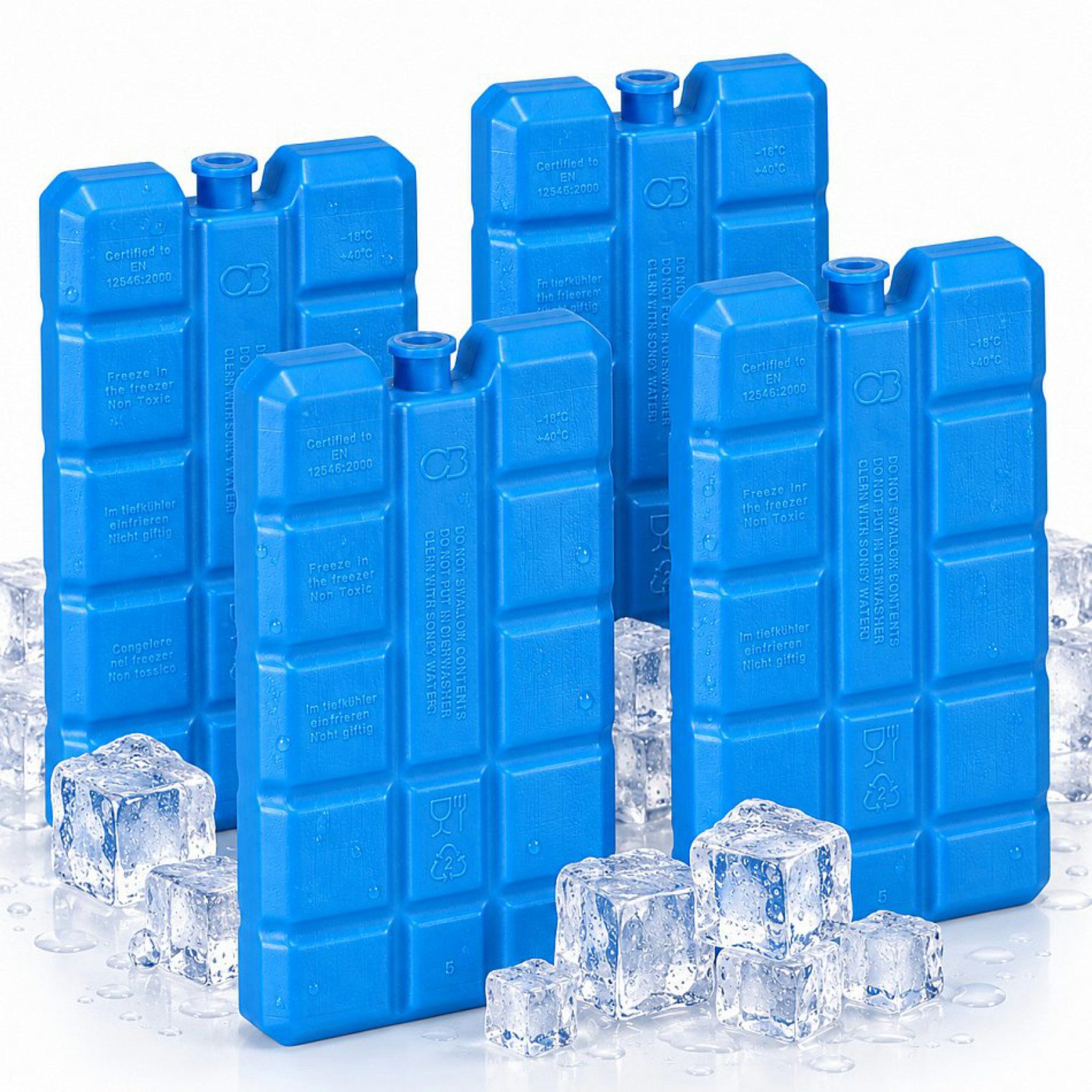 Haushalt International Im- und Export GmbH Kühlakku Kühlpack Kühlelement 4er Set, 4 Stk, je 200ml, Kunststoff, Kühlbox
