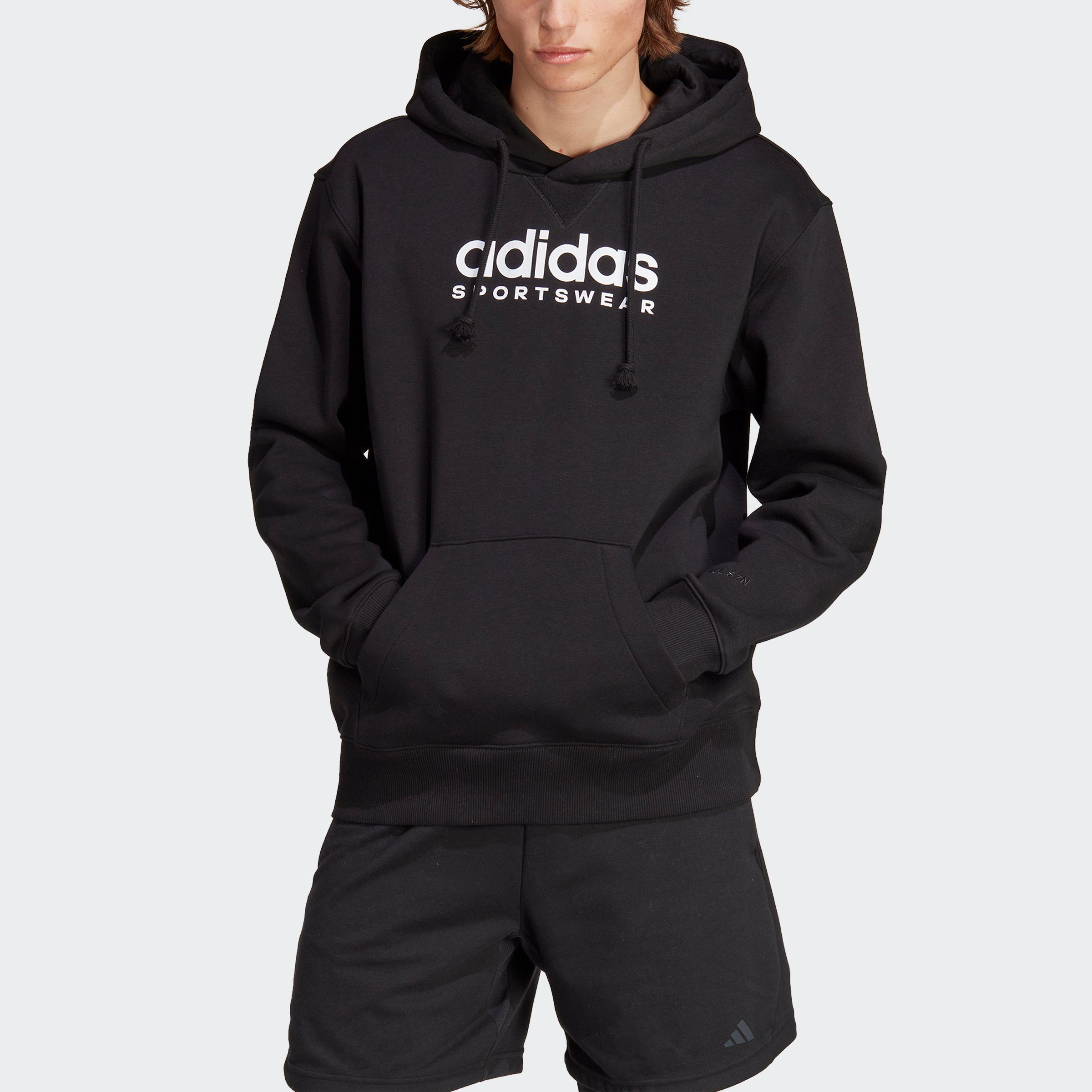 adidas Sportswear Kapuzensweatshirt ALL GRAPHIC Black HOODIE SZN FLEECE