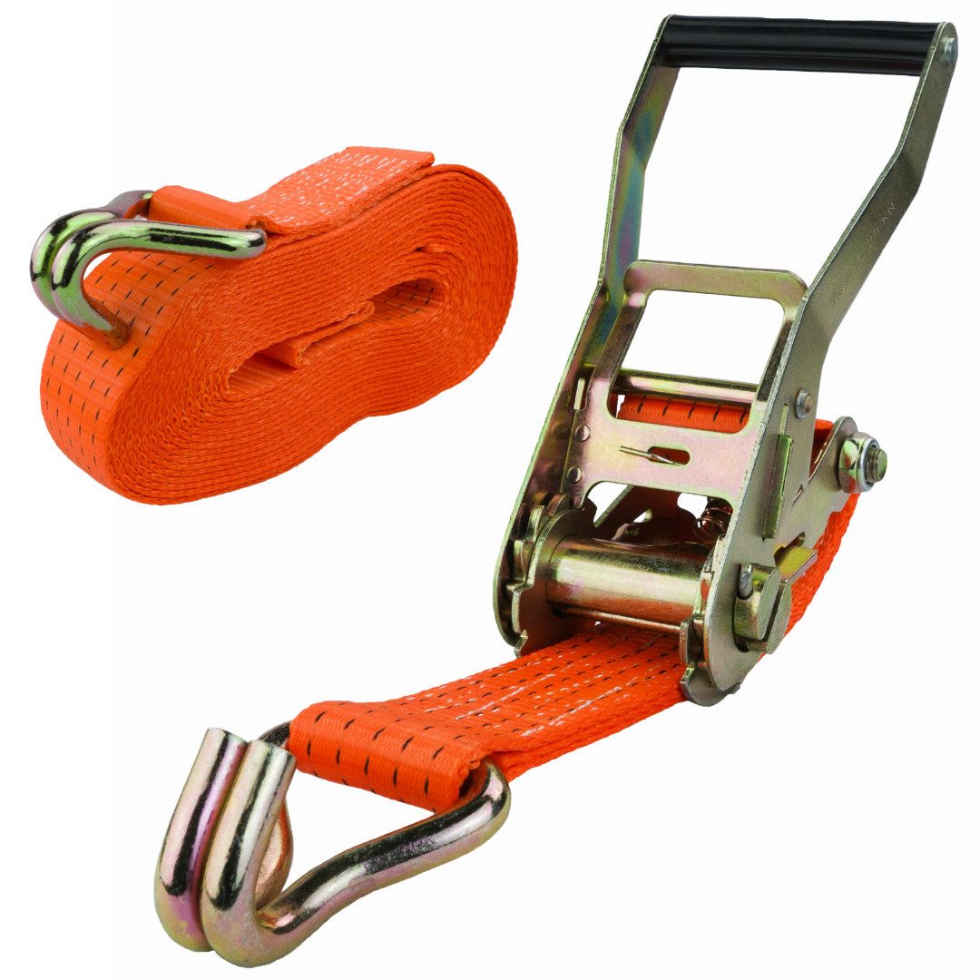 MCS CARGO SECURITY Zurrgurt Spanngurt, 5000kg, 8m, Zurrgurte für Ladungssicherung, orange (2-St)