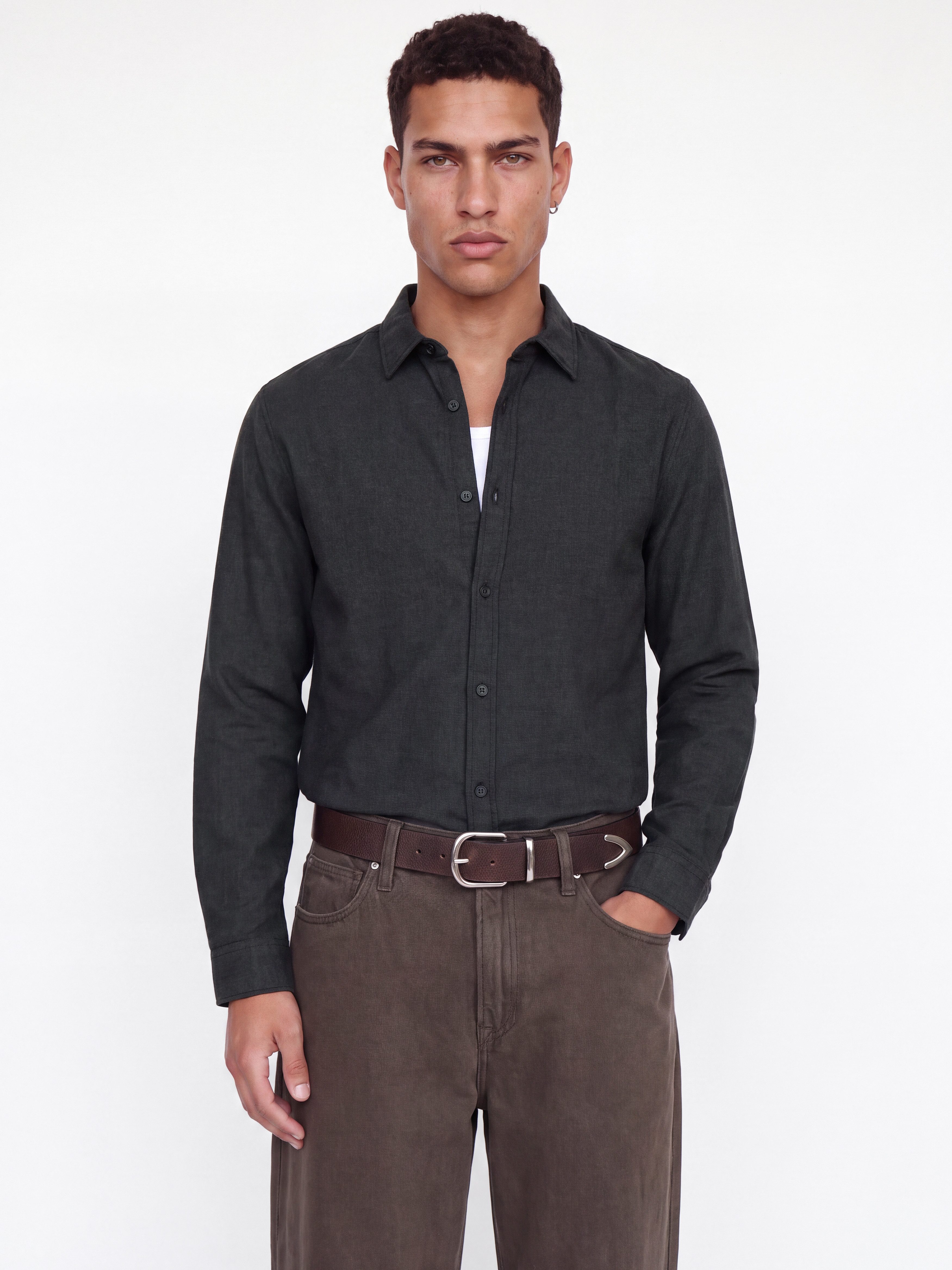 Jack & Jones Langarmhemd JJEFIELD MELANGE SHIRT LS SN Baumwolle, normal geschnitten