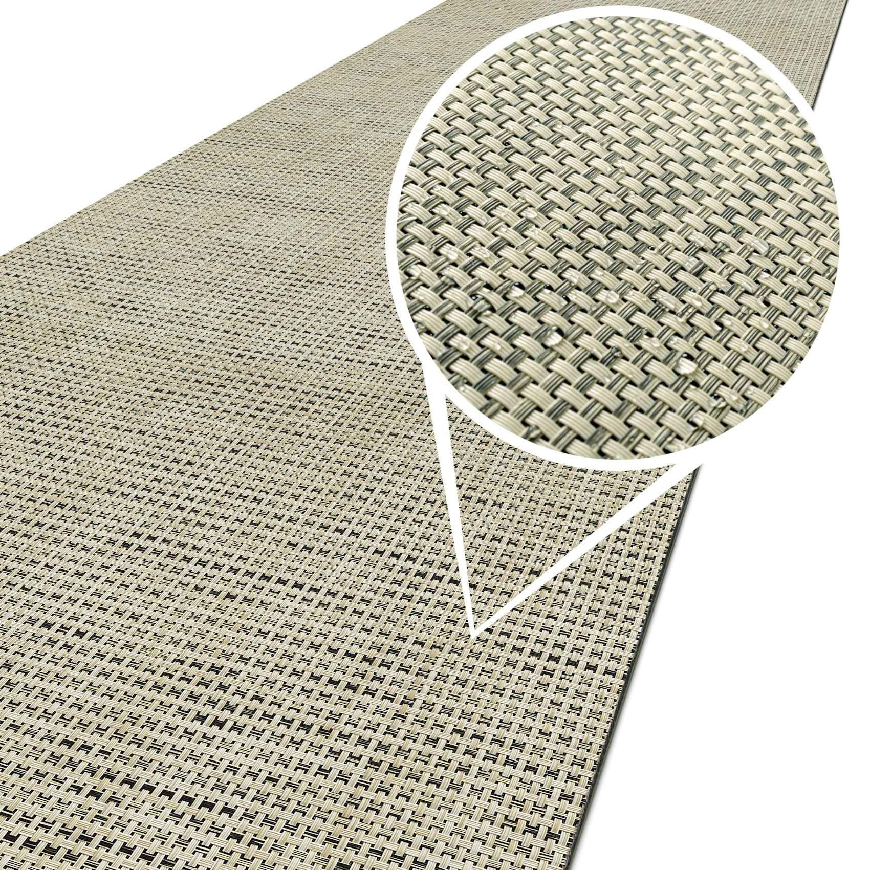 Küchenläufer Läufer Outdoorläufer Teppich TATAMI Läufermatte, 3 mm, Rattanoptik Rechteckig, ANRO, Höhe