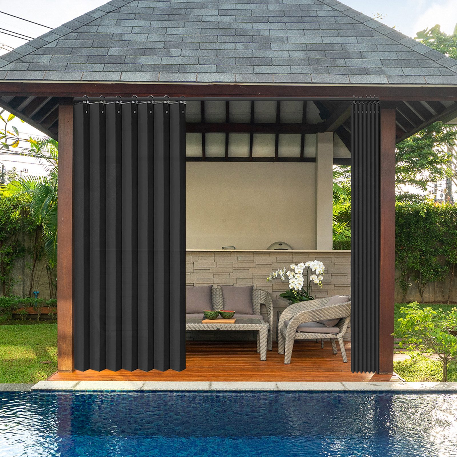 BTTO V&G Vorhang Wasserdichter Vorhang mit Haken,Terrassenvorhang  (1 St), günstig online kaufen