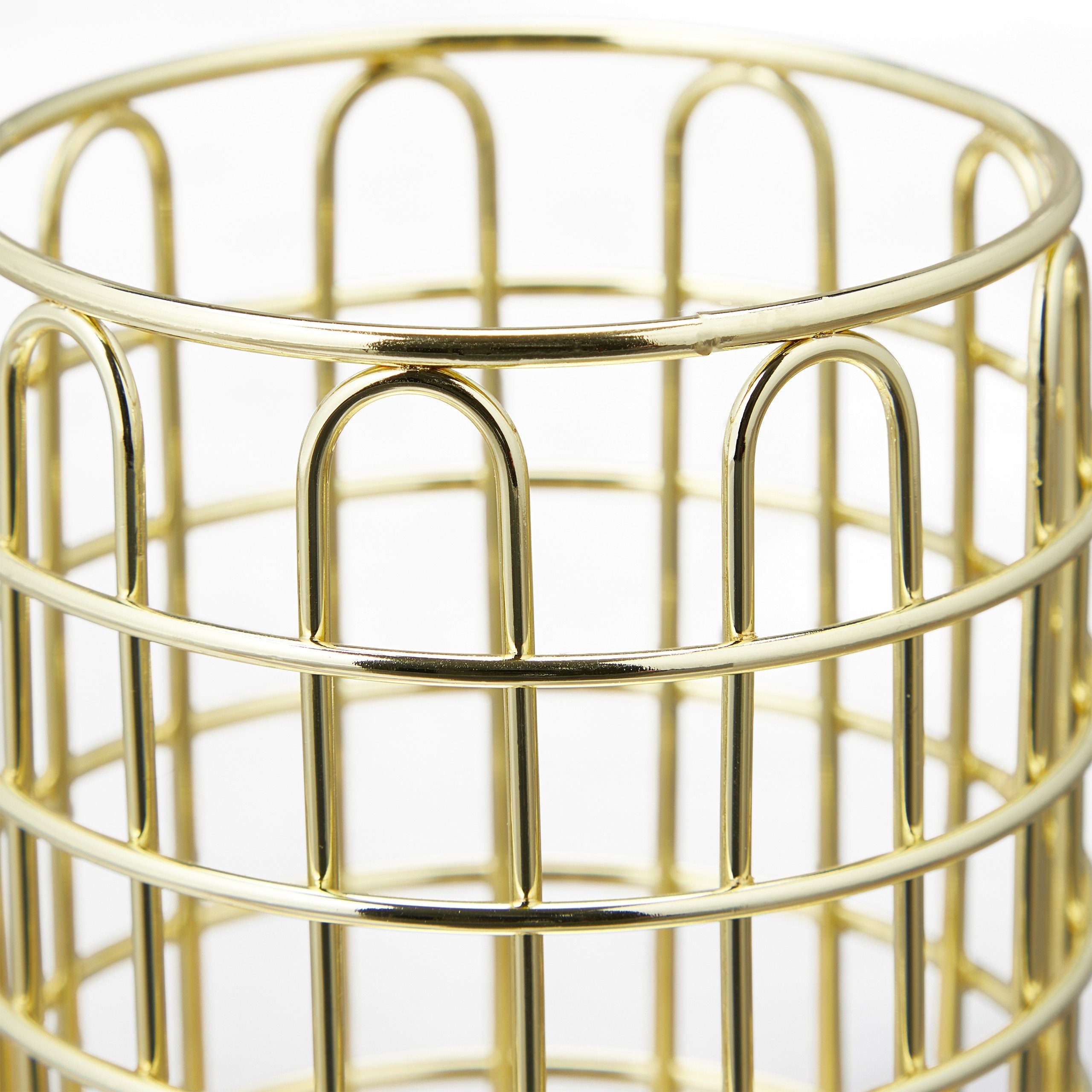 relaxdays Organizer 2 x Stiftehalter Metall rund gold