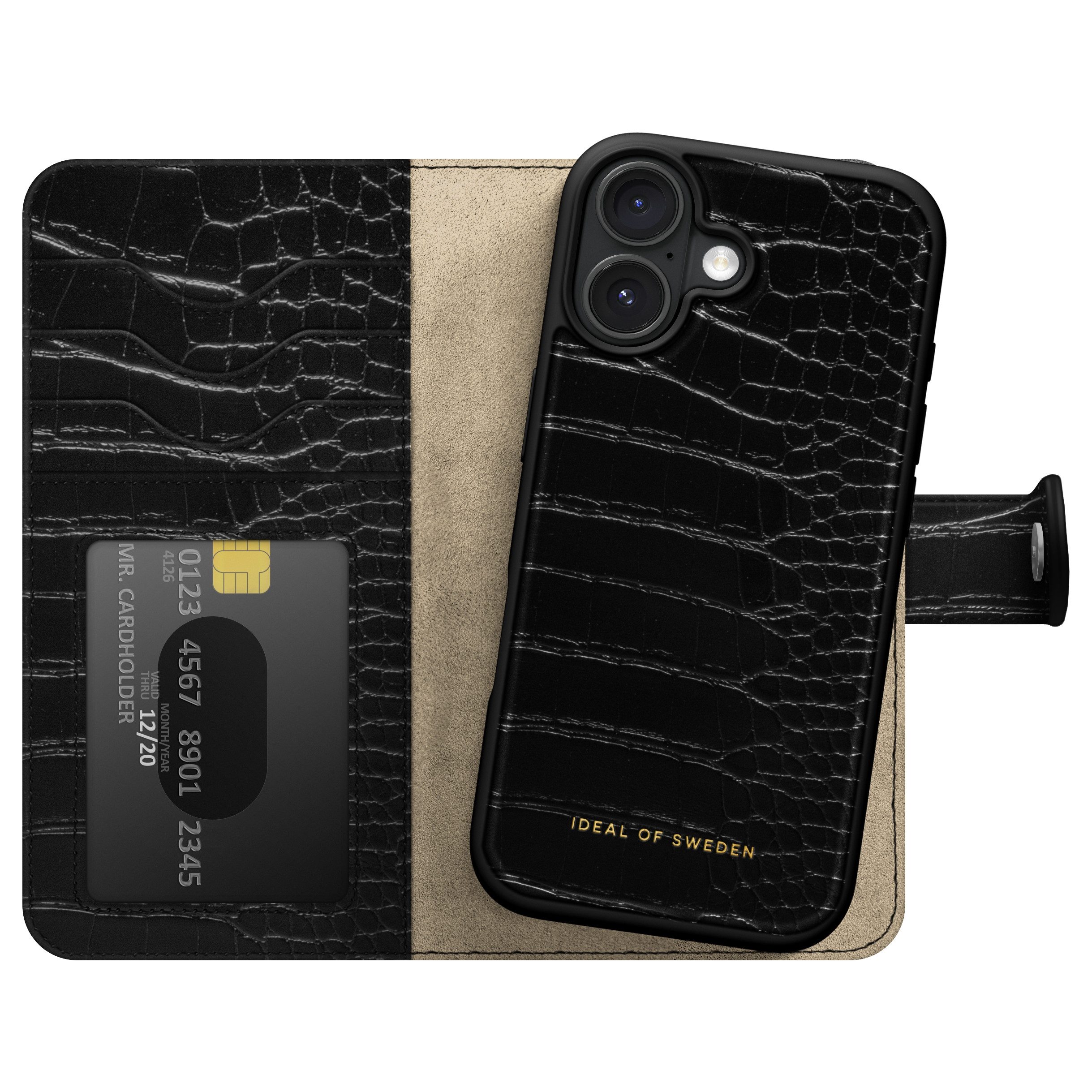 iDeal of Sweden Flip Case iDeal of Sweden Magnet Wallet+ Klapphülle Apple iPhone 16 - Black Croc