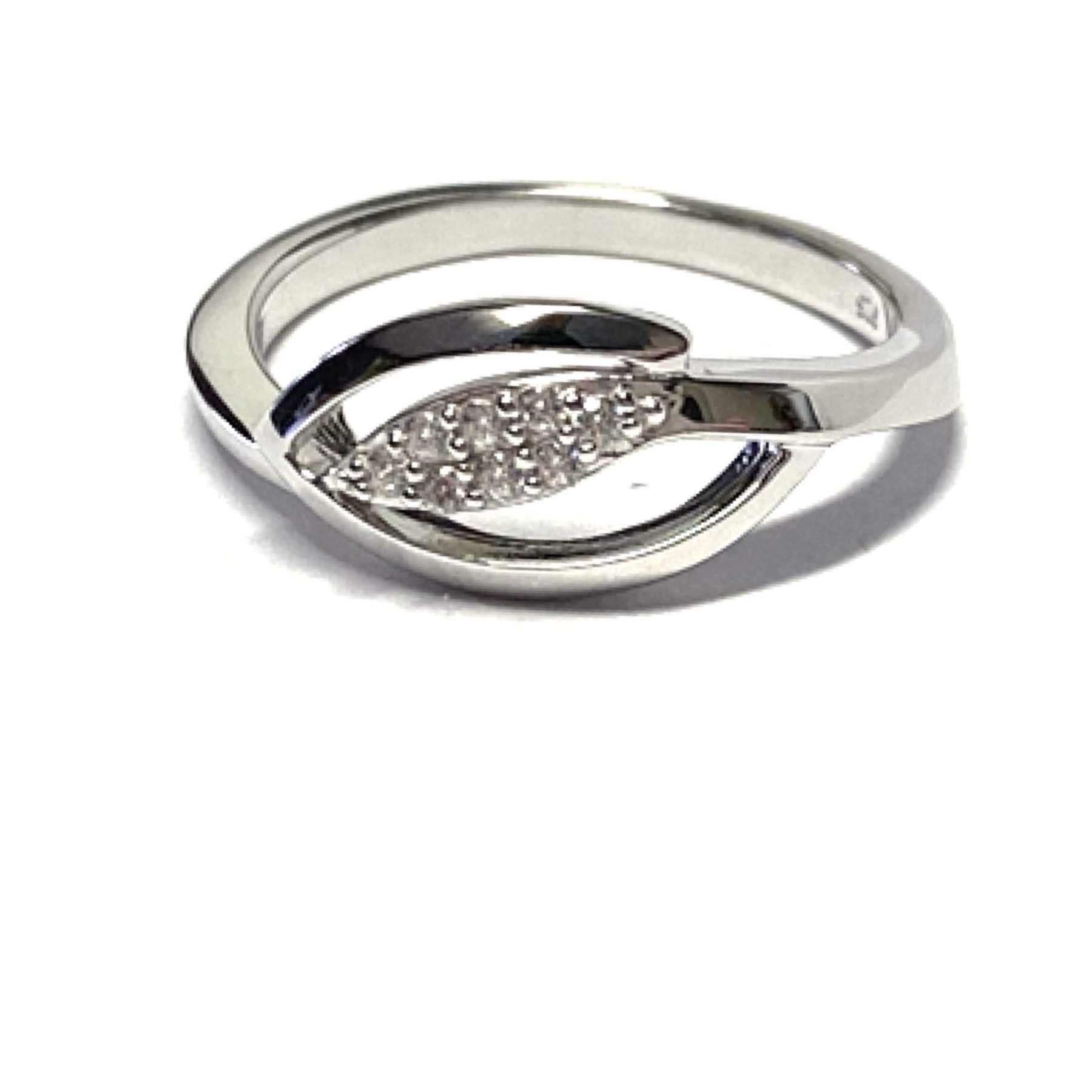 Edelschmiede925 Silberring Silberring 925/- rhodiniert Zirkonia Glanz kleine Größe #50