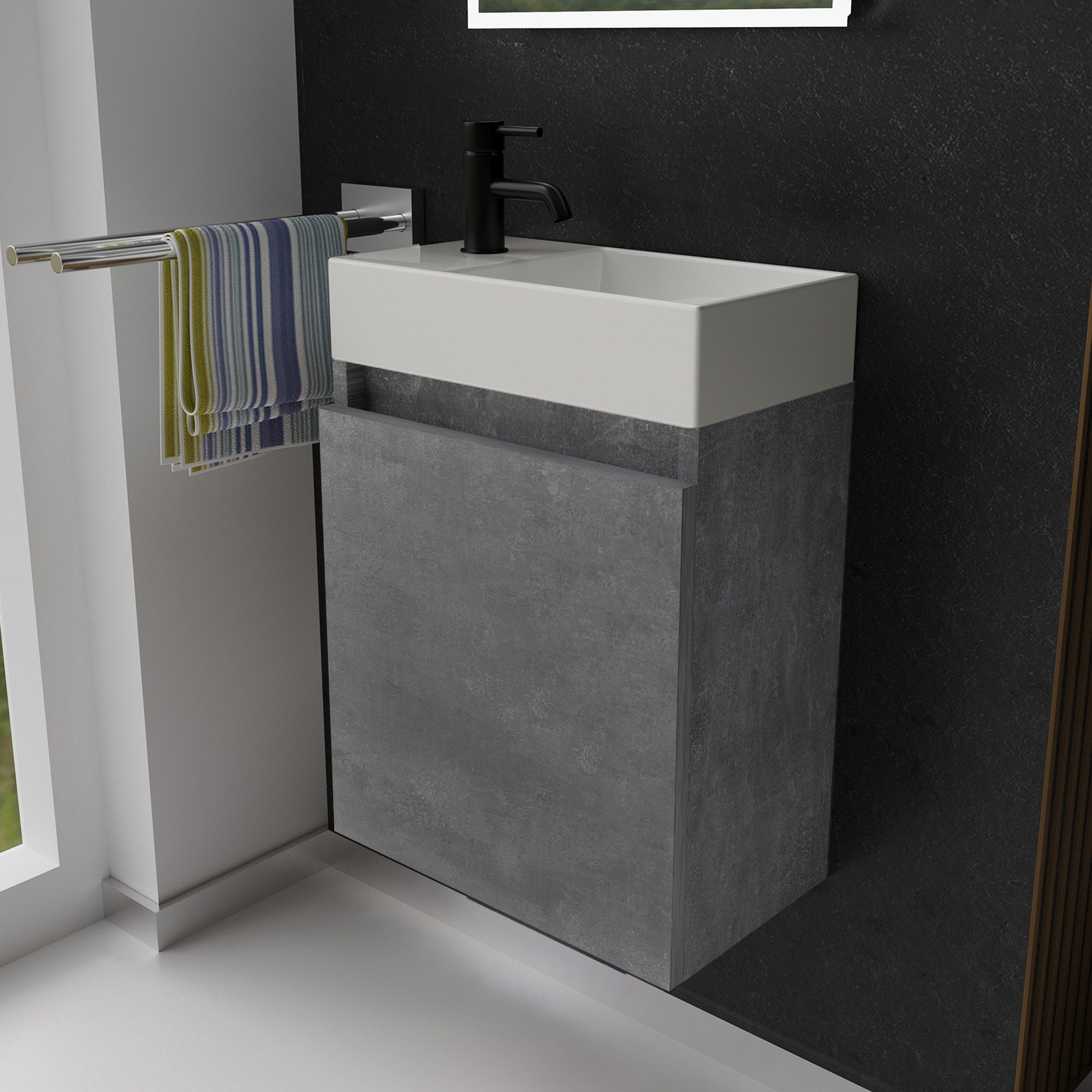 Alpenberger Badmöbel-Set Gäste WC Waschbecken mit günstig online kaufen