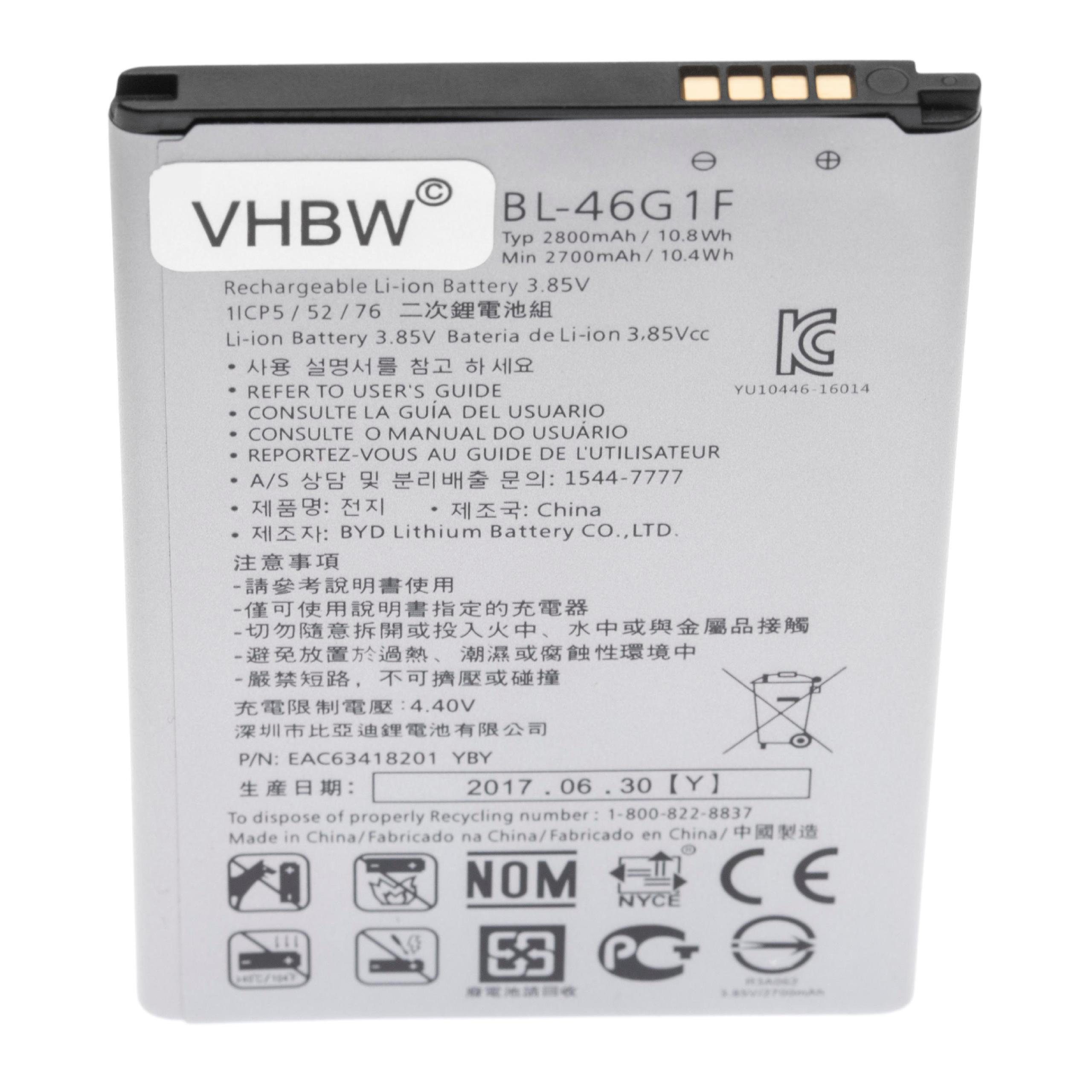 V) für BL-46G1F (3,85 LG mAh Smartphone-Akku Li-Ion für 2200 Ersatz vhbw