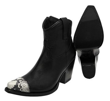 Sendra Boots 17329 Negro Blanco Damen Stiefelette Schwarz Stiefelette