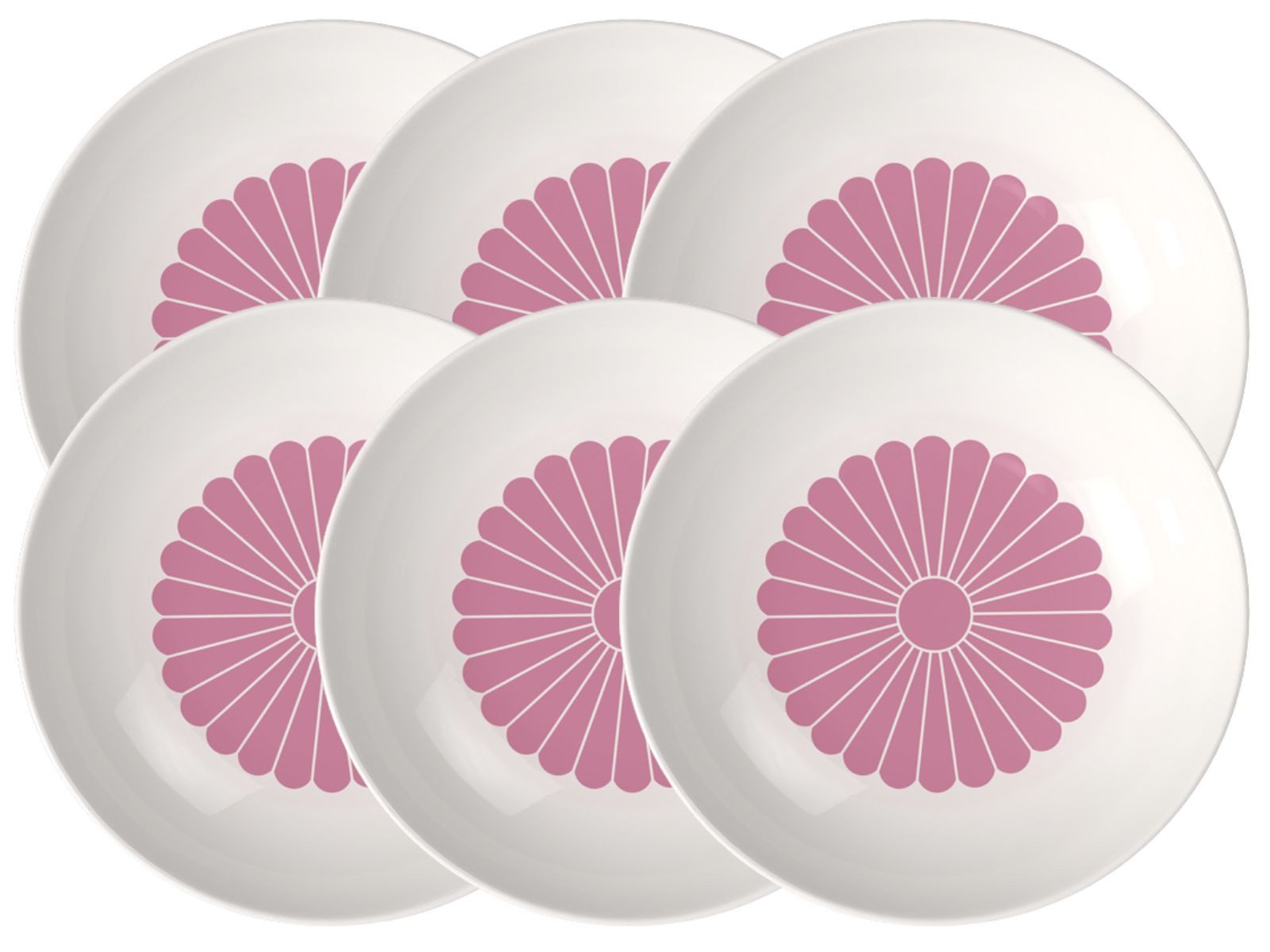 Villeroy & Boch Schale Fleur cassis Pastaschale 24cm 0,62l Set6, Premium Porcelain, (Schüsseln & Schalen)