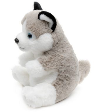 Uni-Toys Kuscheltier Husky, sitzend - Kawaii-Stil - 17 cm (Höhe) - Hund - Plüschtier, zu 100 % recyceltes Füllmaterial