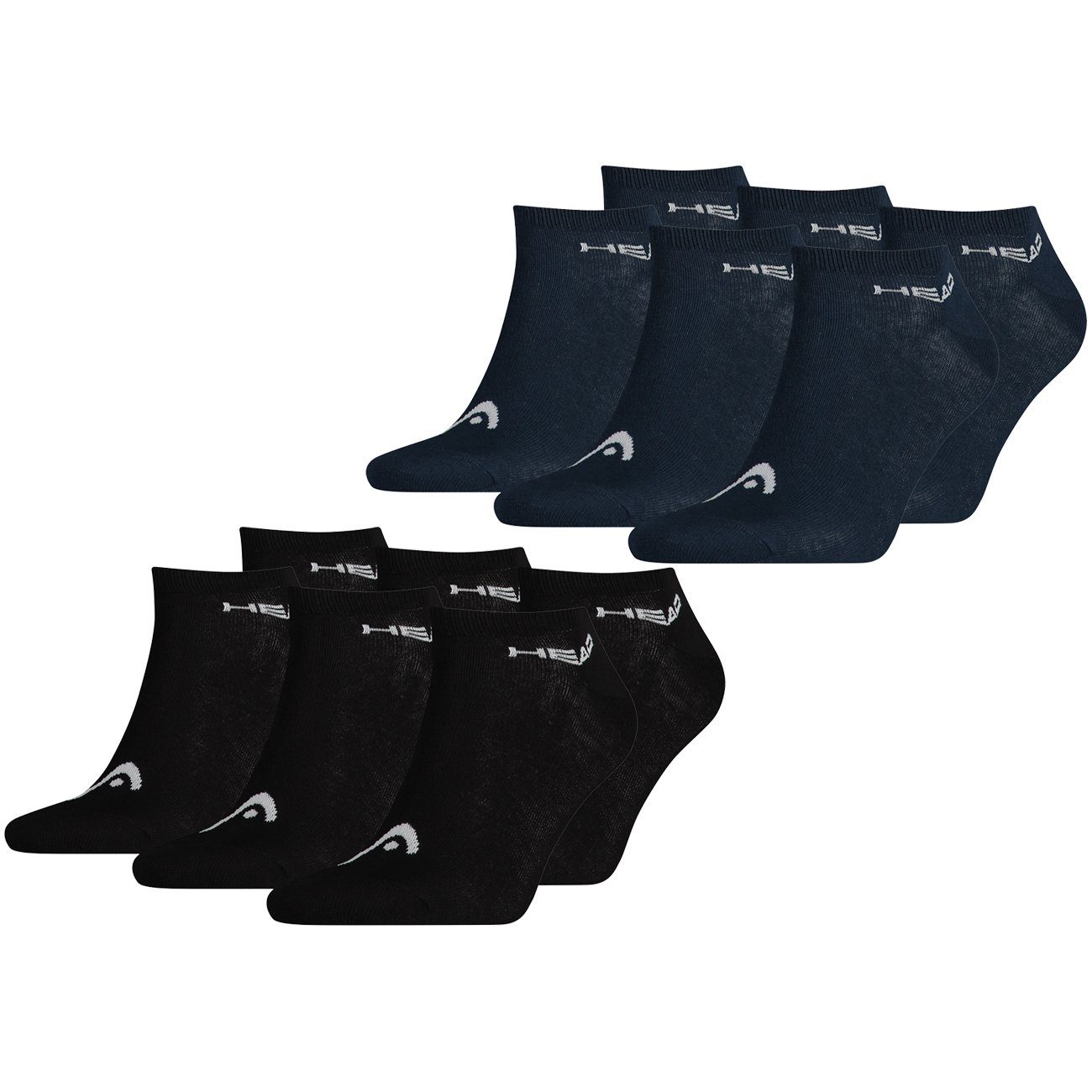 Head Sneakersocken SNEAKER UNISEX - 6er Paar Pack 3 Black Navy flacher (200) 3 Zehenart & (6-Paar) mit (321) Paar