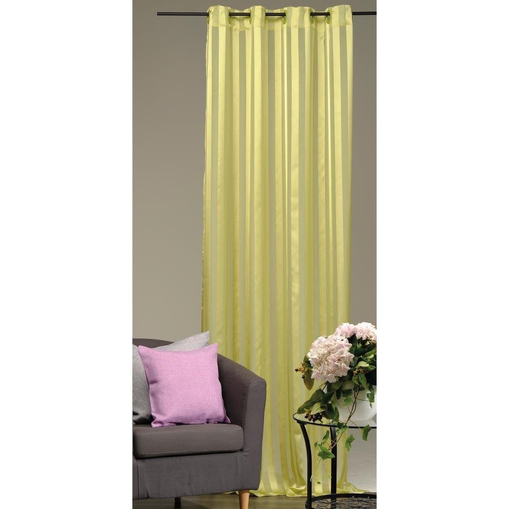 Arsvita Dekoschal Streifen Halbtransparent Ösenschal Grün 140 cm x 245 cm günstig online kaufen