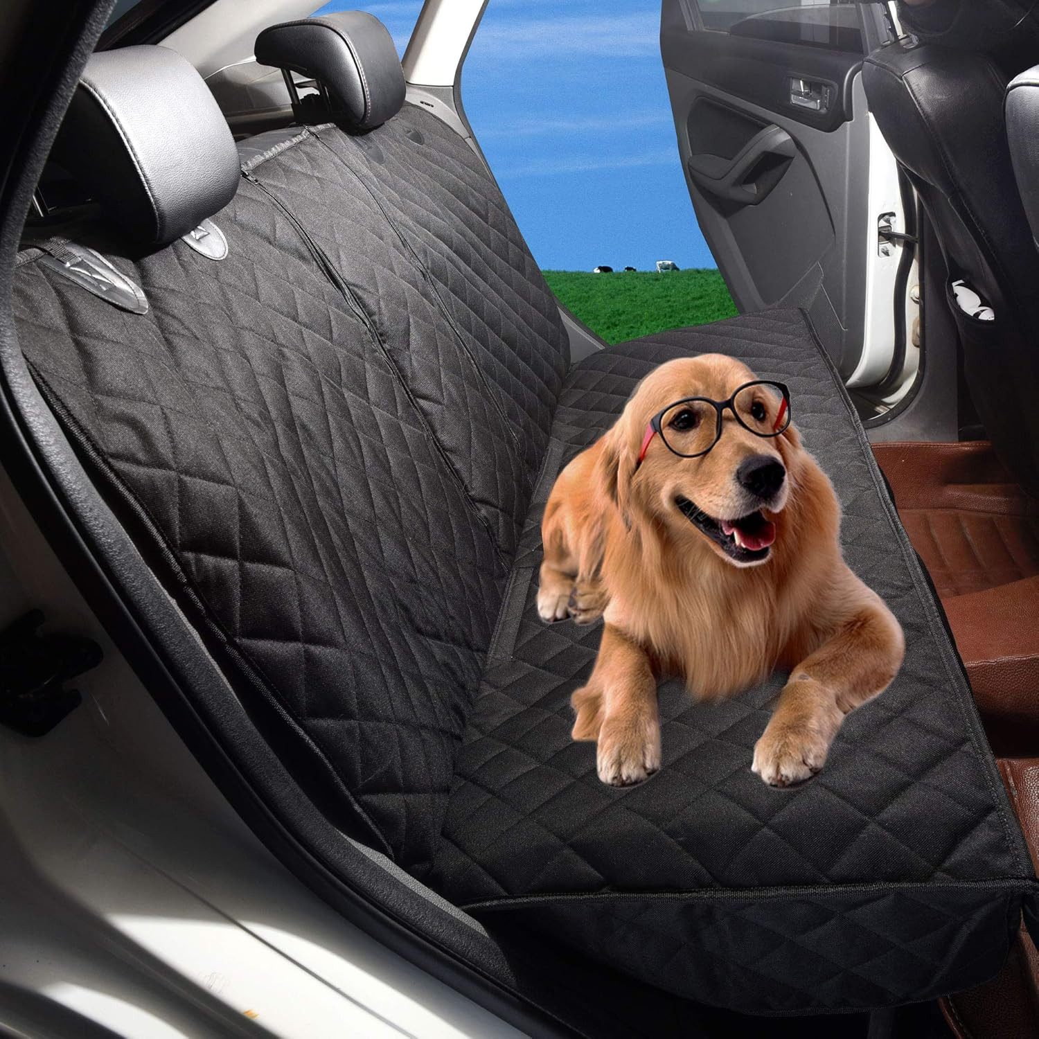 Ledander Tierdecke Autoschondecke Hund Rücksitz, Hundedecke Auto Rückbank, Haltbare Autoschondecke Hund Rücksitz – Bild 5 von 5