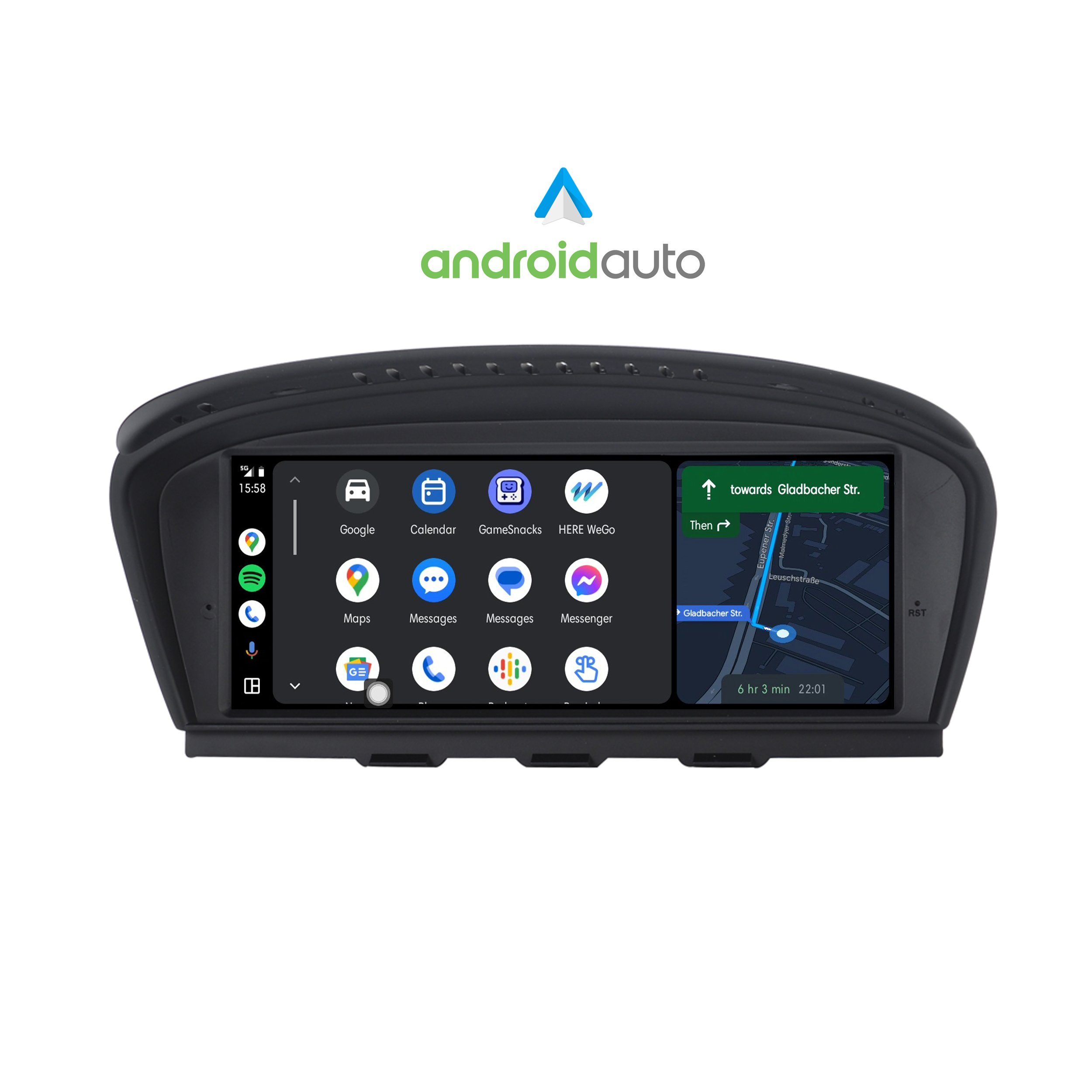 E65 GPS Android Einbau-Navigationsgerät Für TAFFIO 8.8" + BMW Touchscreen ADAPTER CarPlay E66 AUX