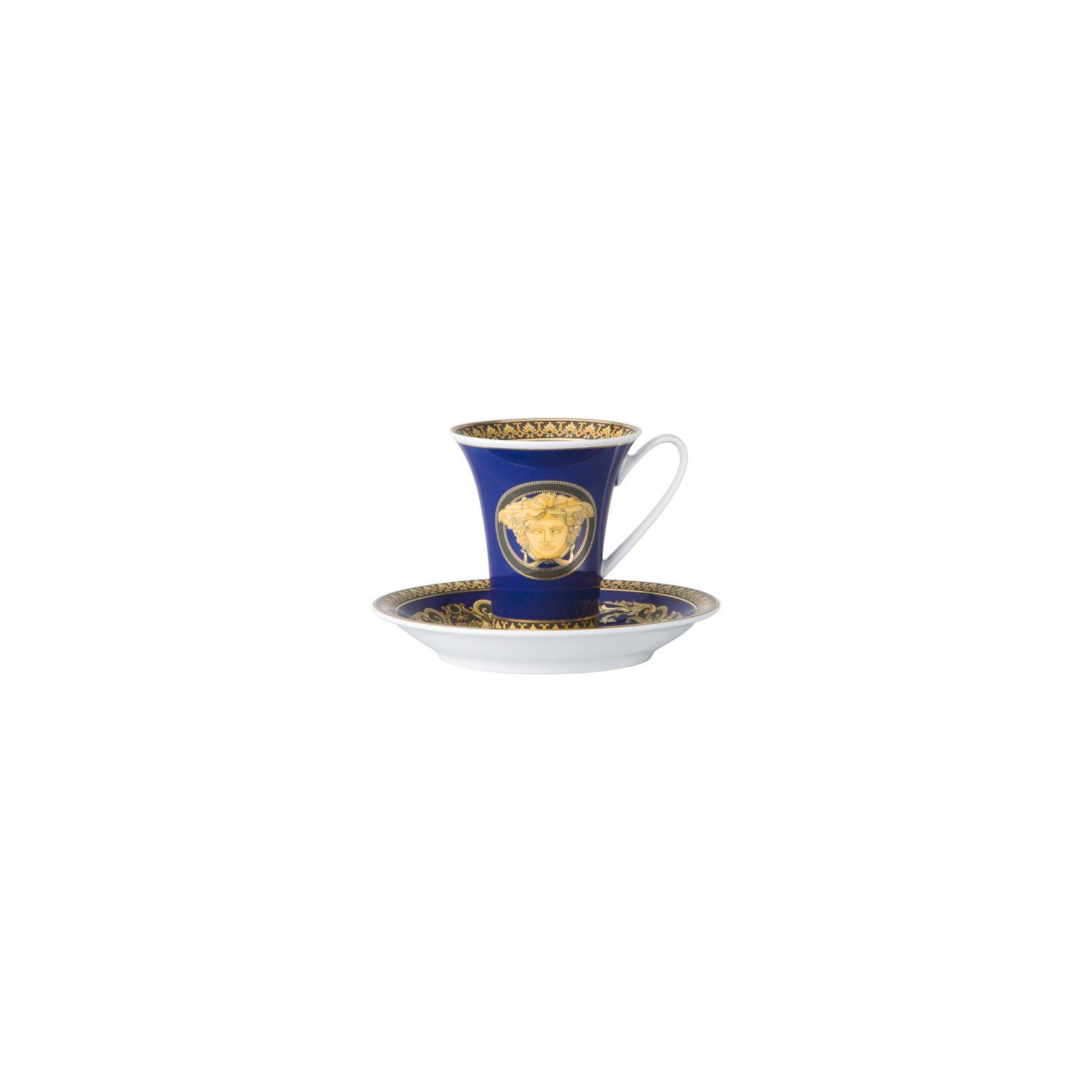 Versace Rosenthal Espressotasse Ikarus meets 2-tlg. Mokkatasse, blau Medusa Porzellan