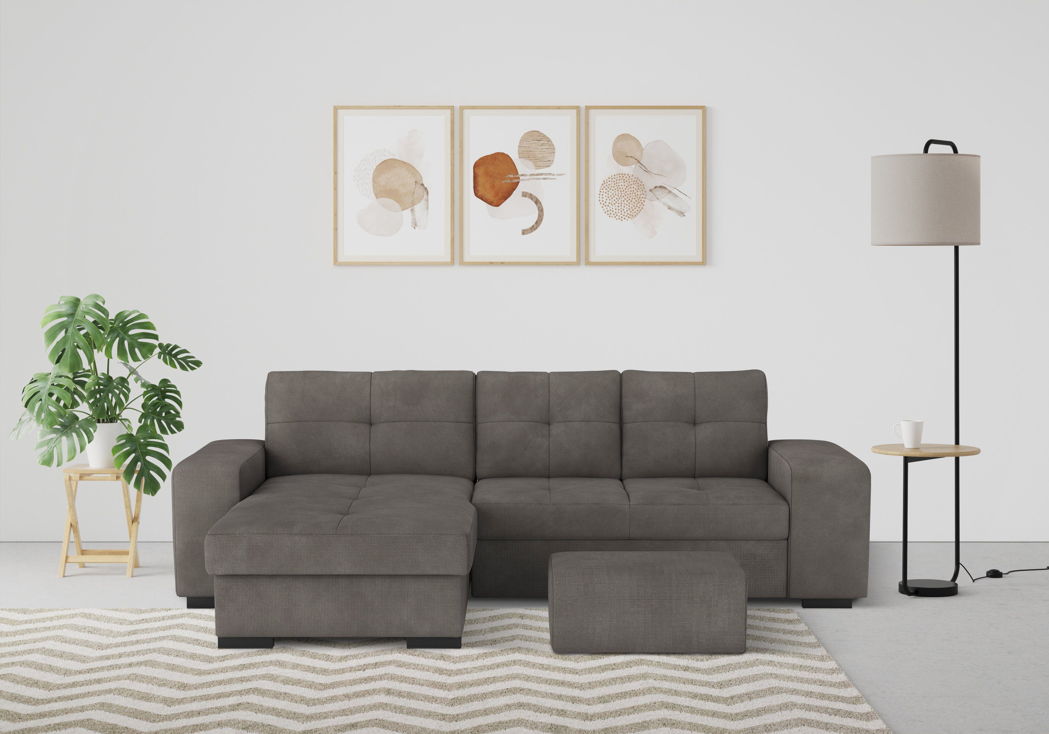COTTA Ecksofa Mattina L-Form, mit Hocker, günstig online kaufen