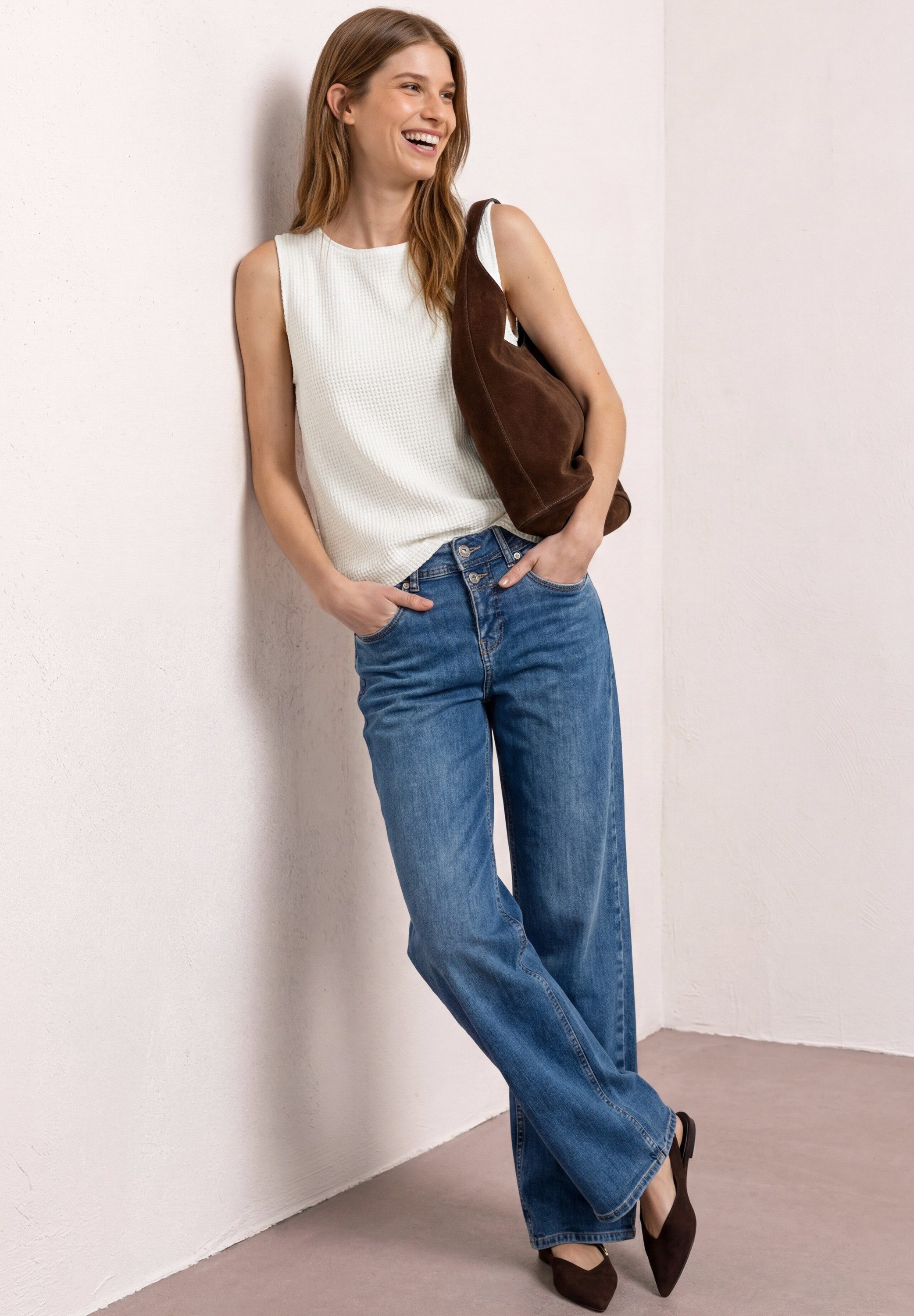 STREET ONE Mesh-Top 2-in-1-Sommertop in Unifarben – Bild 3 von 5