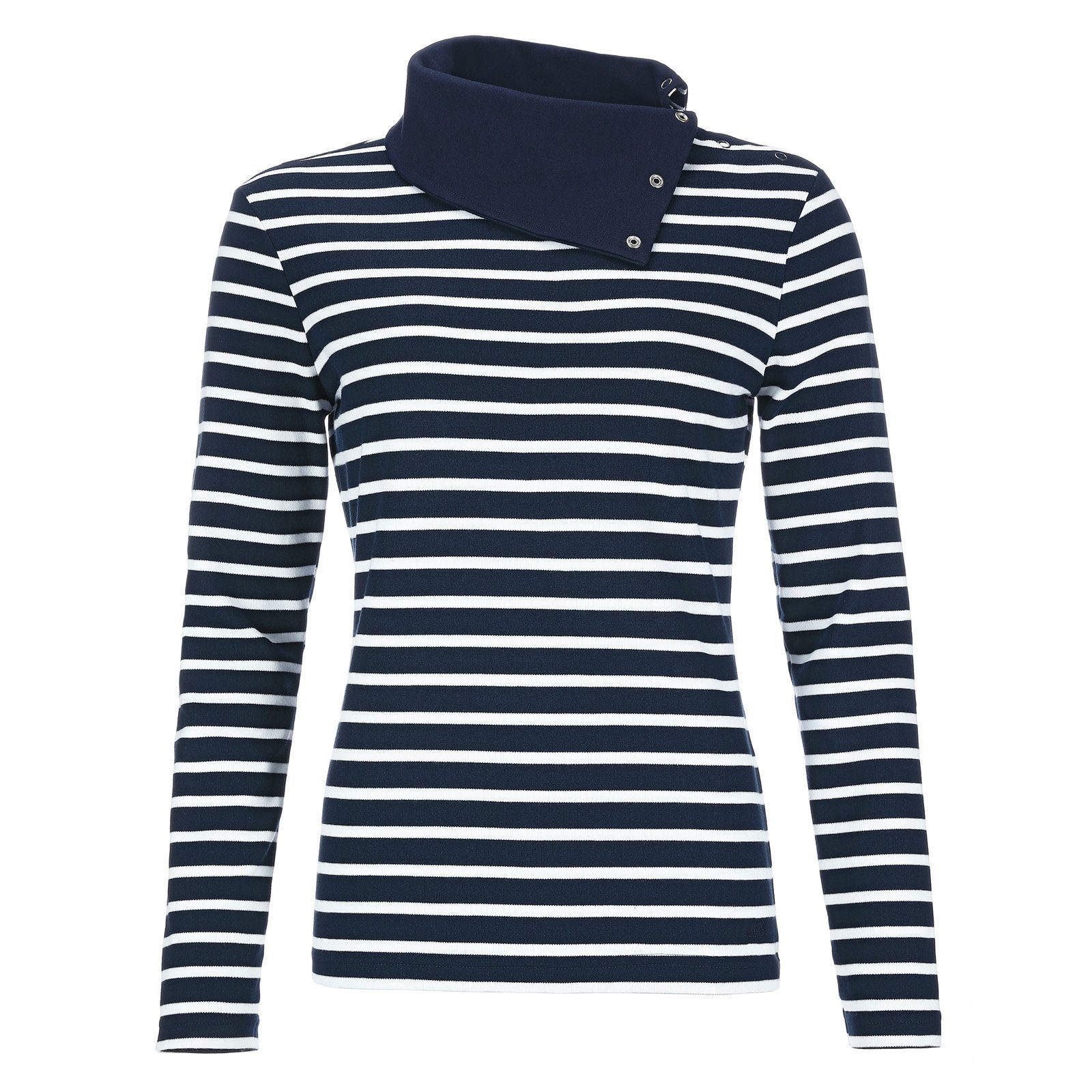 modAS Streifenpullover Damen Langarmshirt mit Kragen mit Knopfleiste aus  Baumwolle online kaufen | OTTO