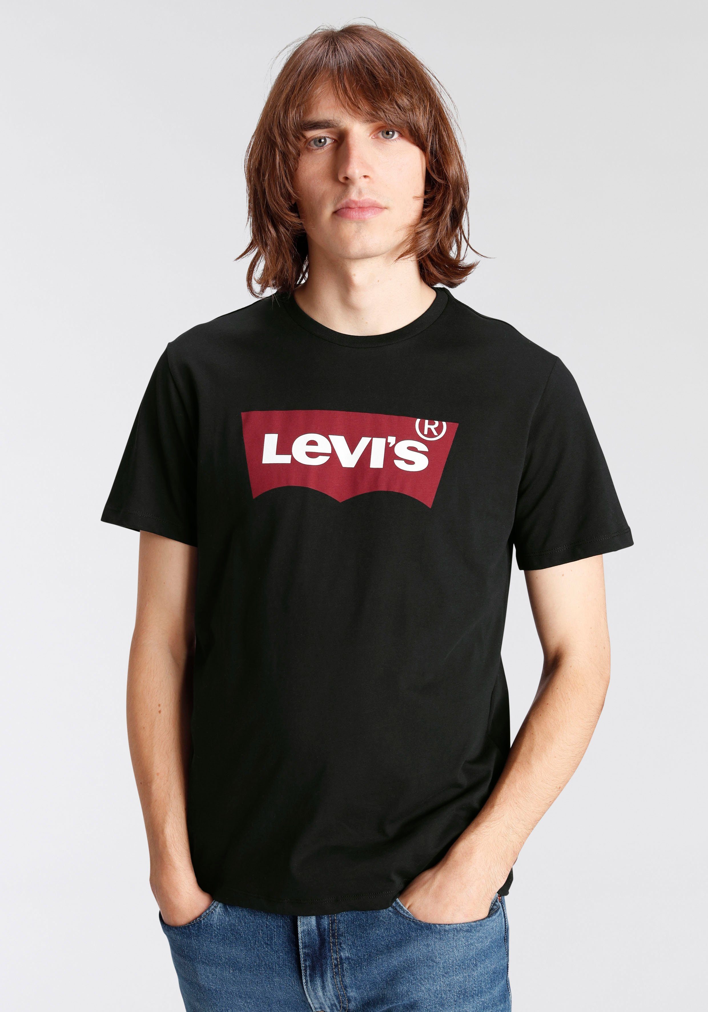 mit schwarz Levi's® T-Shirt Logo Logo-Front-Print Batwing Tee