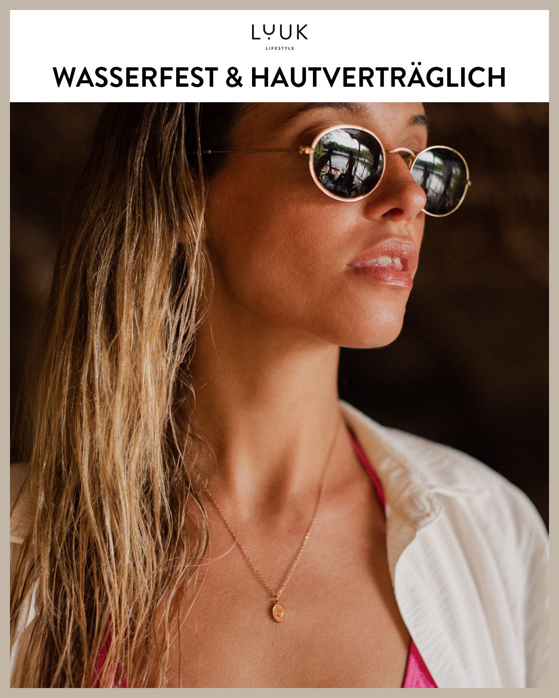 LUUK LIFESTYLE Kette mit Anhänger Herz Medallion, mit HAPPINESS Spruchkarte günstig online kaufen