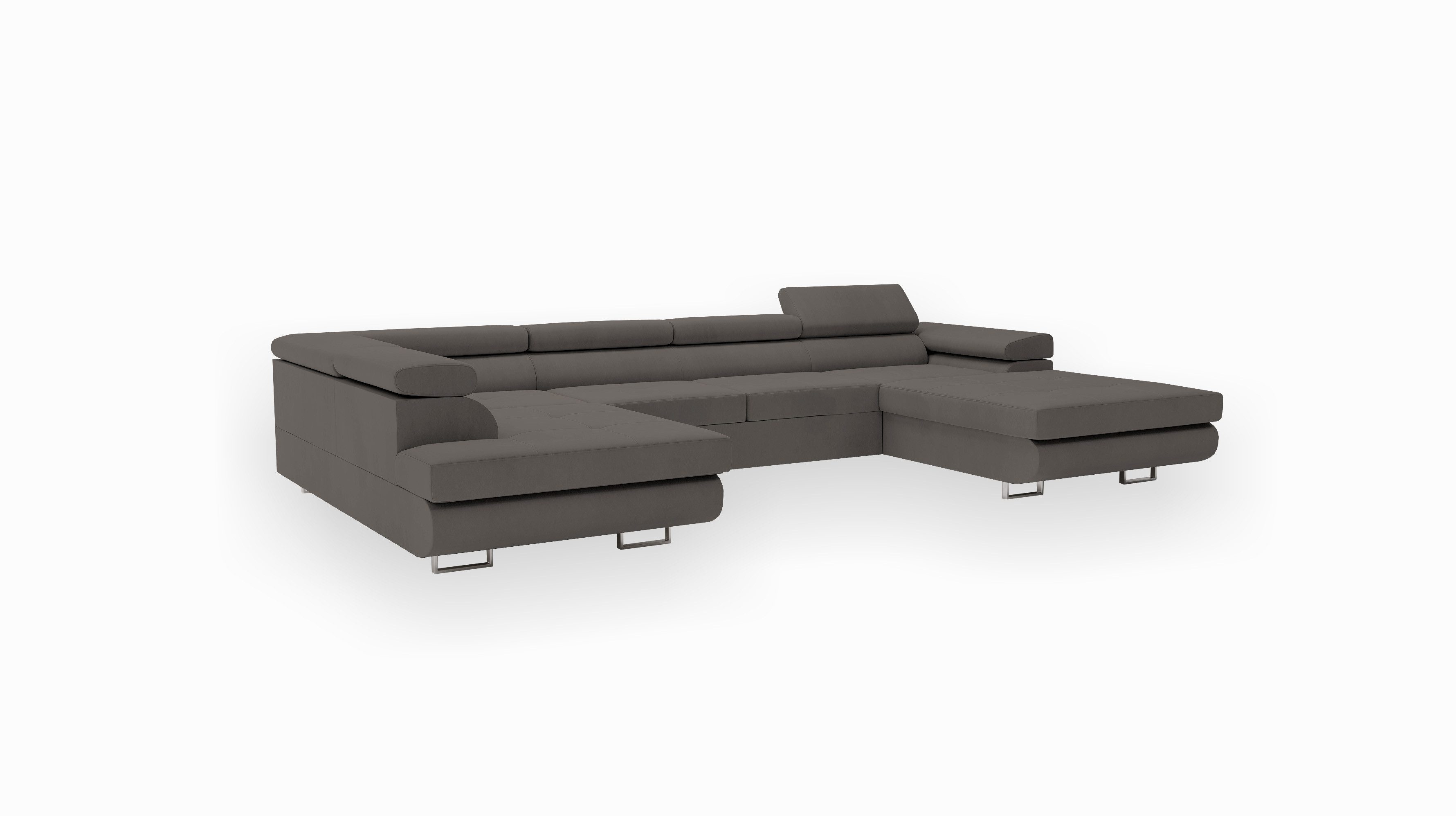 Goldstoff Wohnlandschaft mit Schlaffunktion, Couch für Wohnzimmer - Schlafs günstig online kaufen