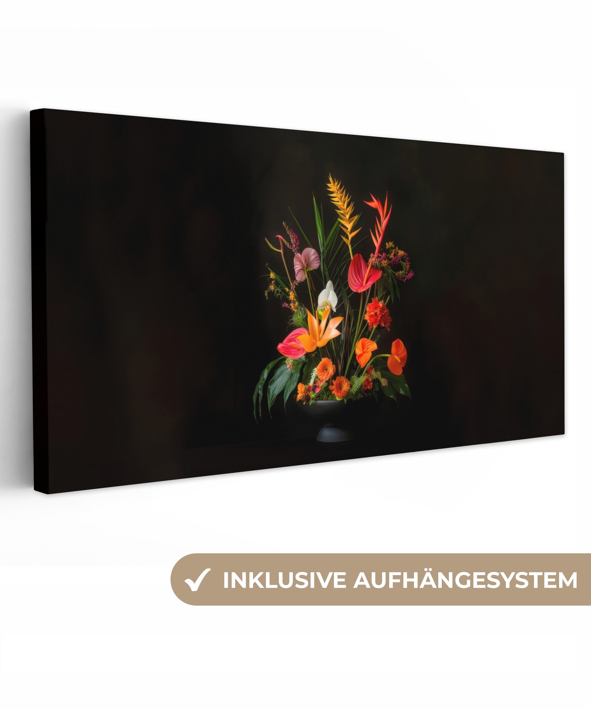 OneMillionCanvasses® Leinwandbild Panorama Schale - Strauß günstig online kaufen