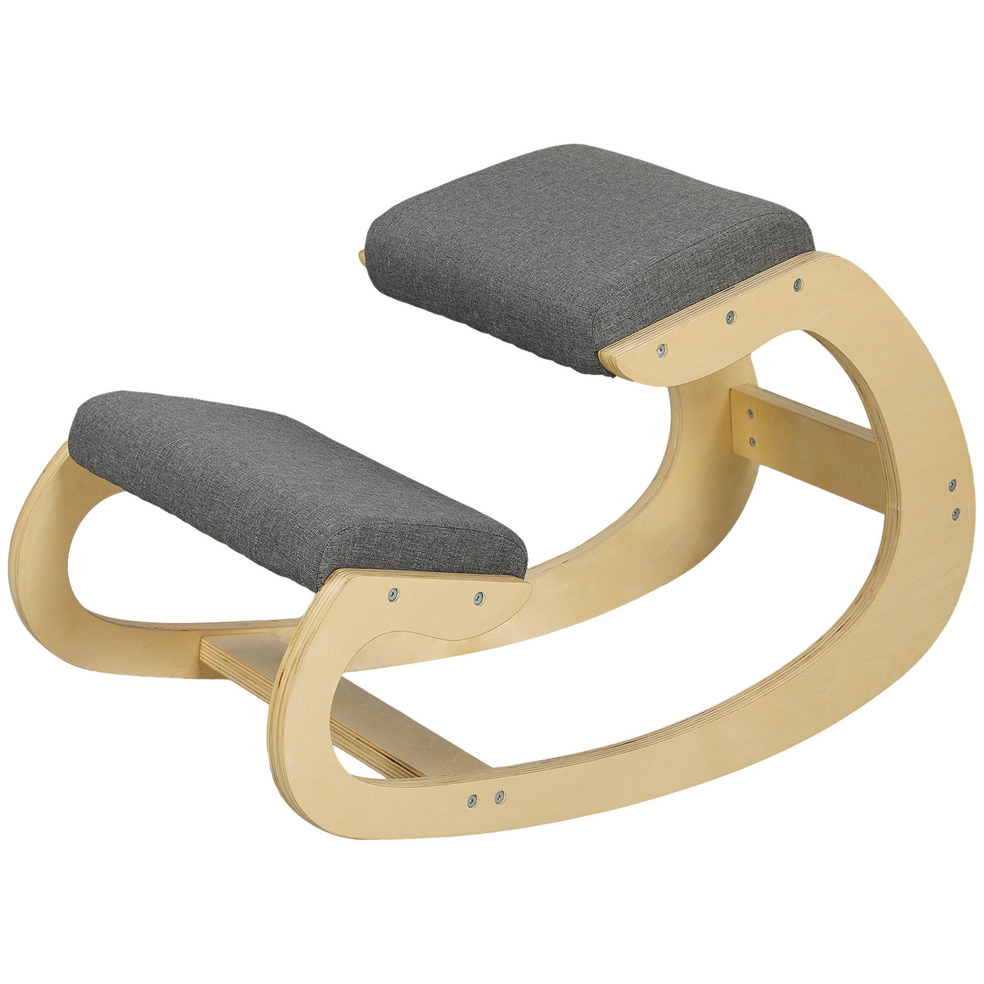 furnicato Bürostuhl Ergonomischer schaukelnder Kniehocker für Homeoffice, Grau (1 St)