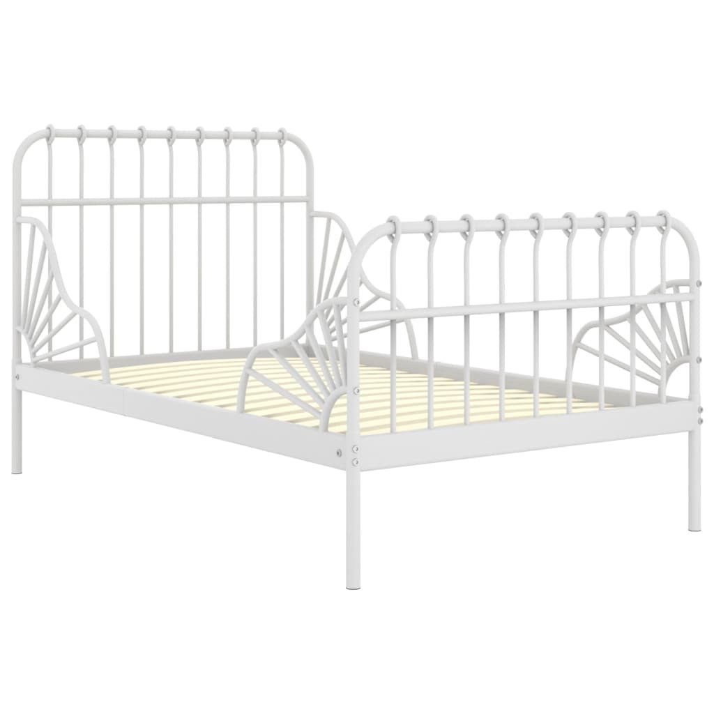 vidaXL Ausziehbett, Ausziehbett Weiß Metall 80x130/200 cm