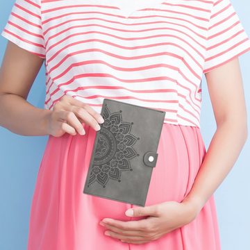 kwmobile Mutterpass-Hülle Hülle für den österreichischen Mutter-Kind-Pass mit extra Fächern, Mutterpass Cover aus Kunstleder in Nubuklederoptik