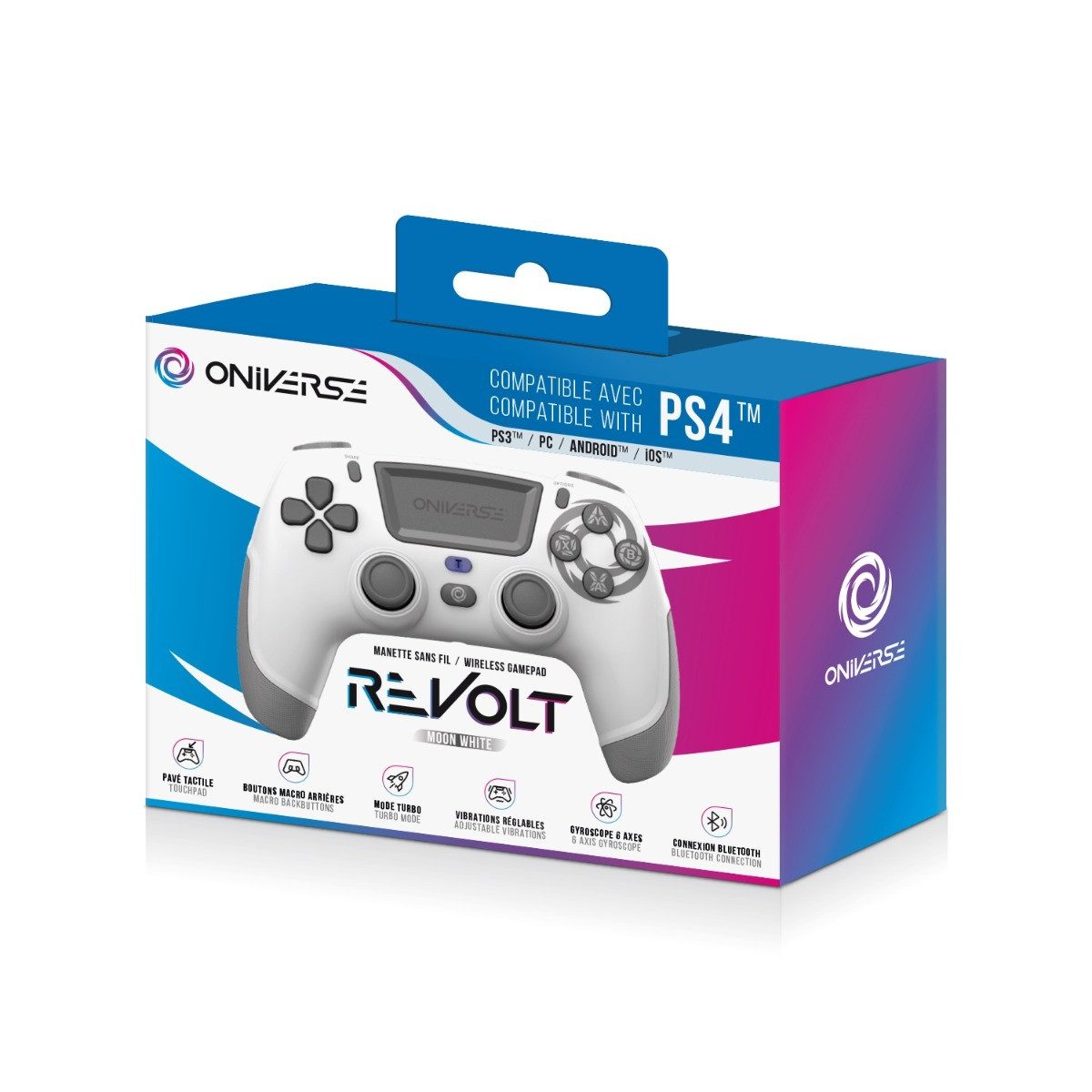 Oniverse Revolt Controller (für PS4/PC/Mobile, Turbo-Modus, weiß)