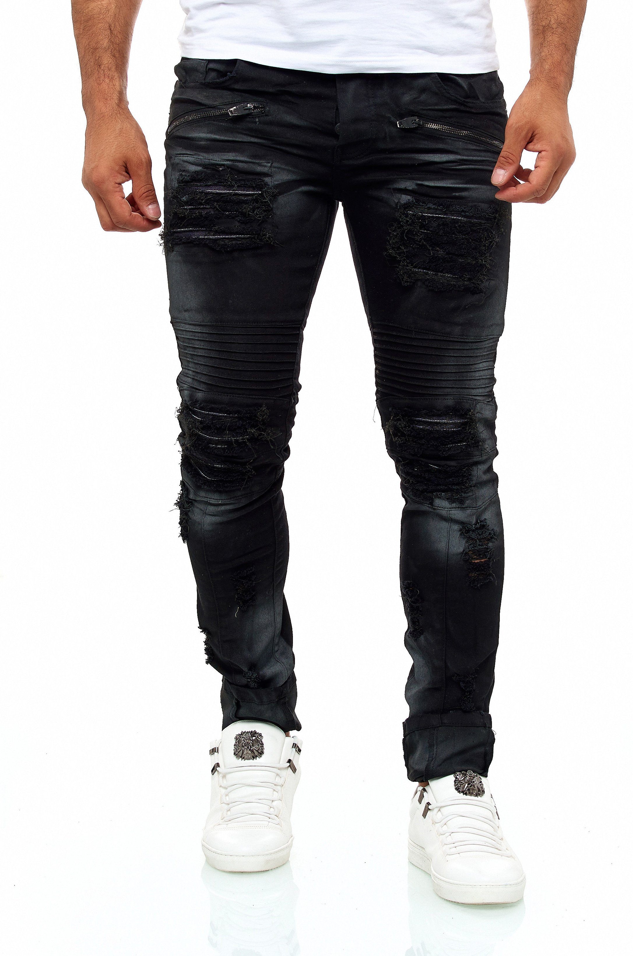 KINGZ Slim-fit-Jeans im angesagten Destroyed-Look