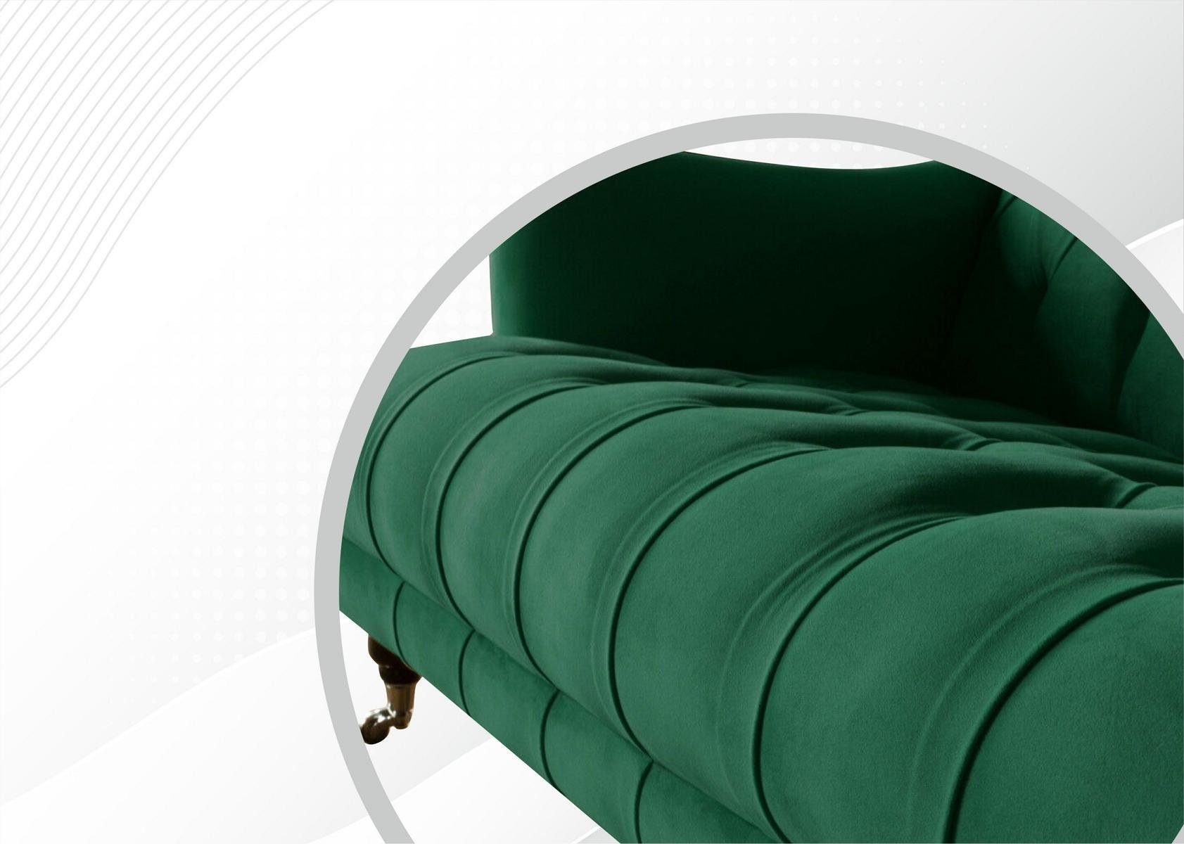 moderne Chesterfield Chesterfield-Sofa, JVmoebel Luxus grüner Möbel Zweisitzer Design