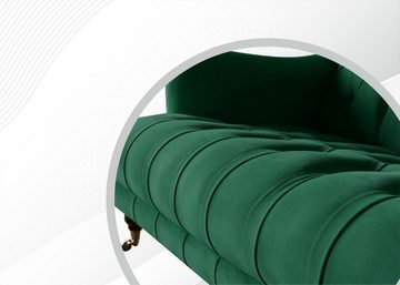 JVmoebel Chesterfield-Sofa, Luxus grüner Zweisitzer Chesterfield Design moderne Möbel